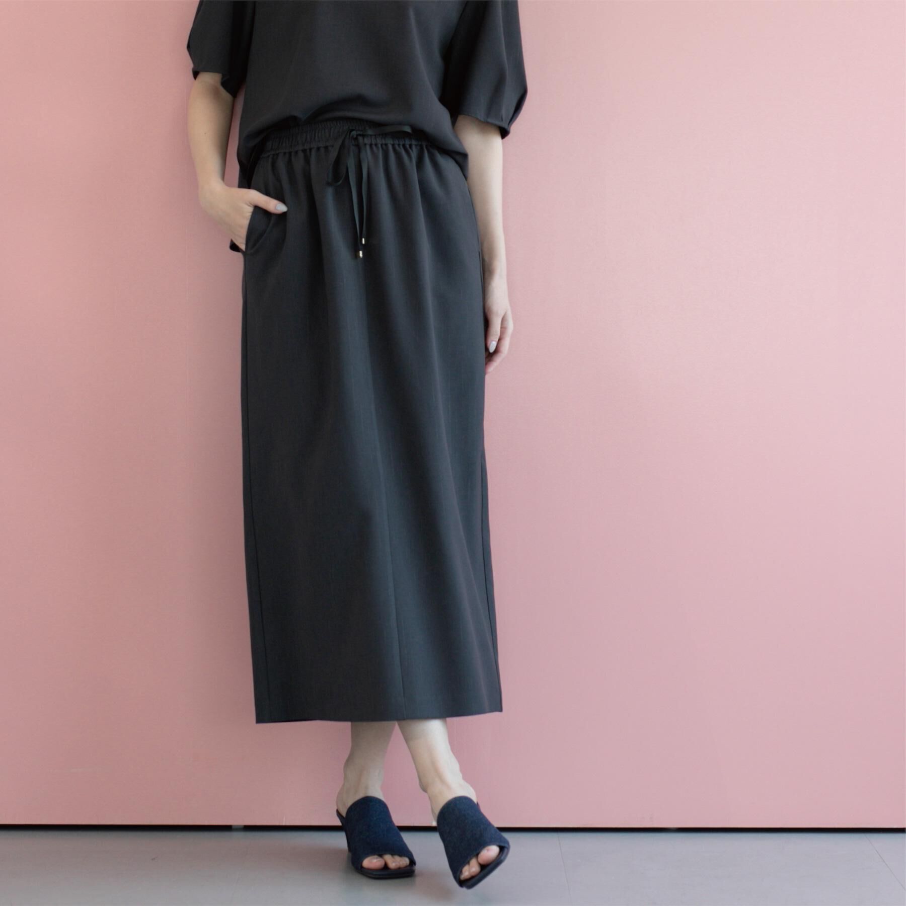 OPAQUE.CLIP「ラメストライプイージーナロースカート/セットアップ可【洗濯機洗い可/防シワ/吸水速乾】」|スカート|