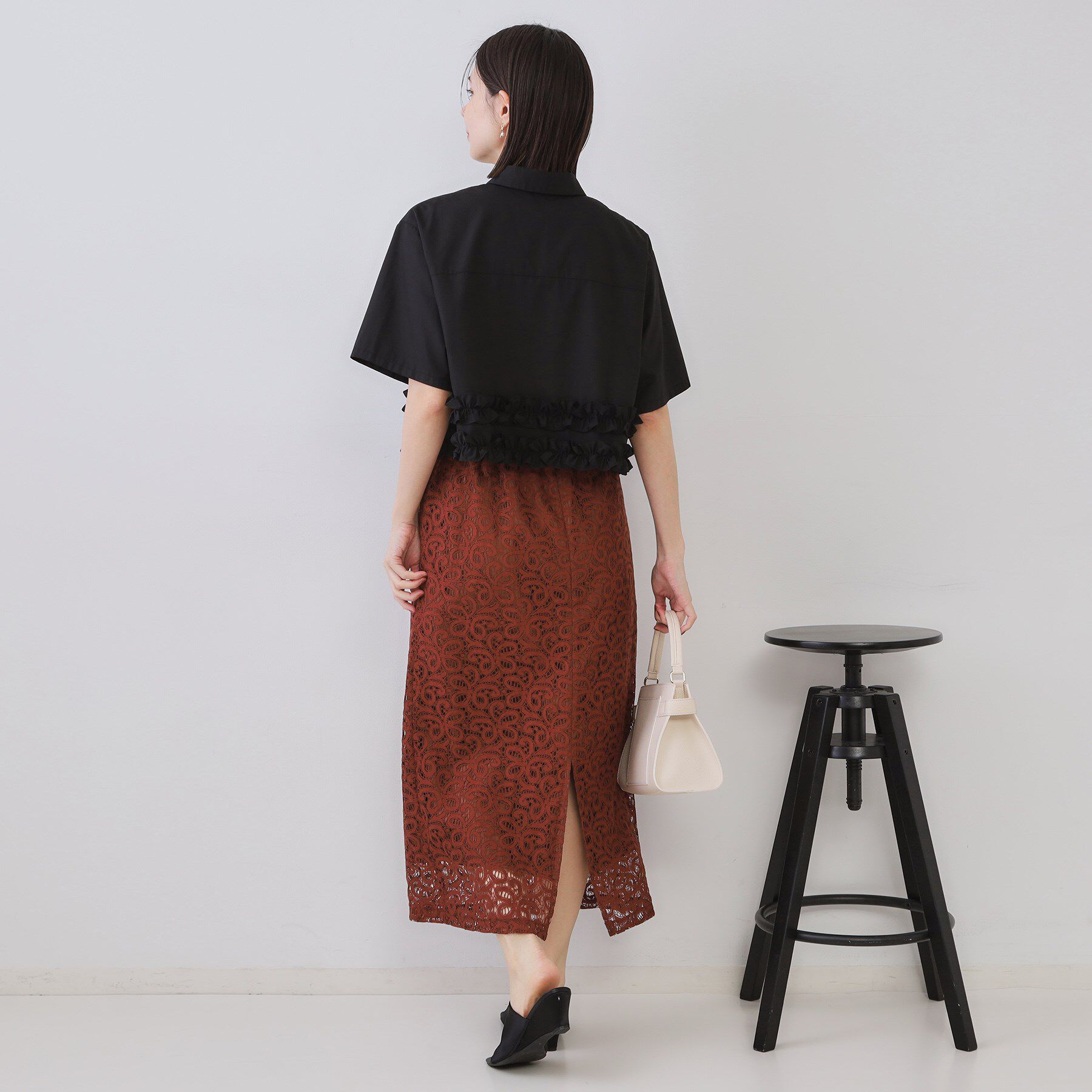 OPAQUE.CLIP「裾フリルシャツ【洗濯機洗い可】」|シャツ・ブラウス|