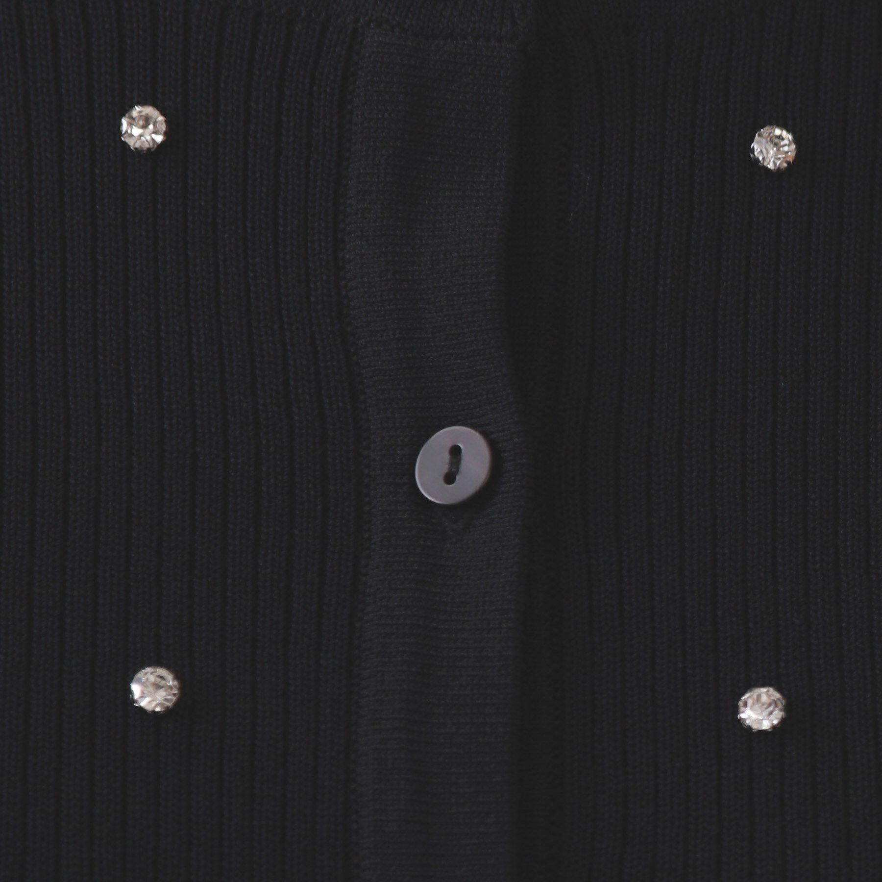 OPAQUE.CLIP「フロントビジューリブニットカーディガン【洗濯機洗い可/抗ピル】」|カーディガン|