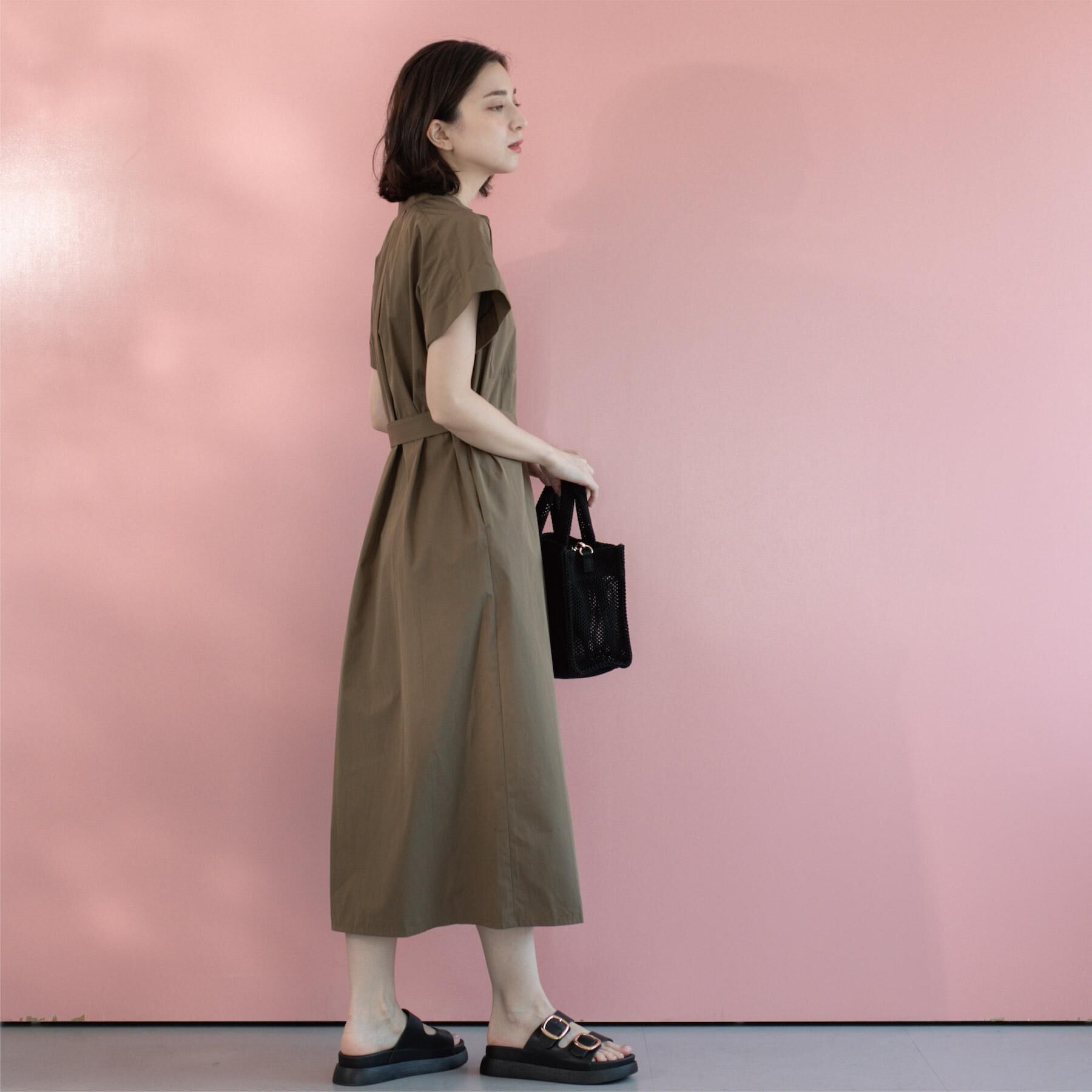 OPAQUE.CLIP「ダブルポケットシャツワンピース【洗濯機洗い可】」|ワンピース|