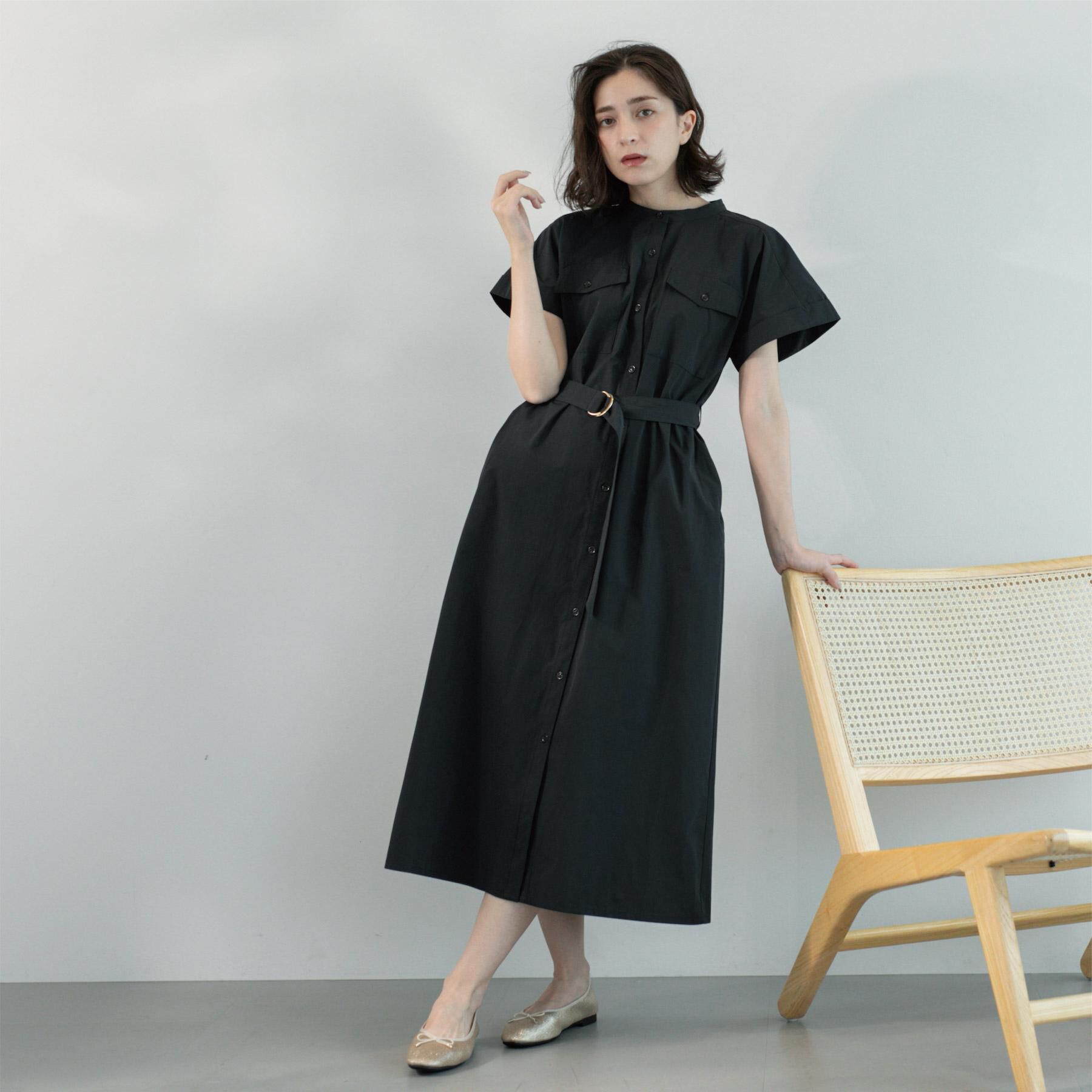 OPAQUE.CLIP「ダブルポケットシャツワンピース【洗濯機洗い可】」|ワンピース|