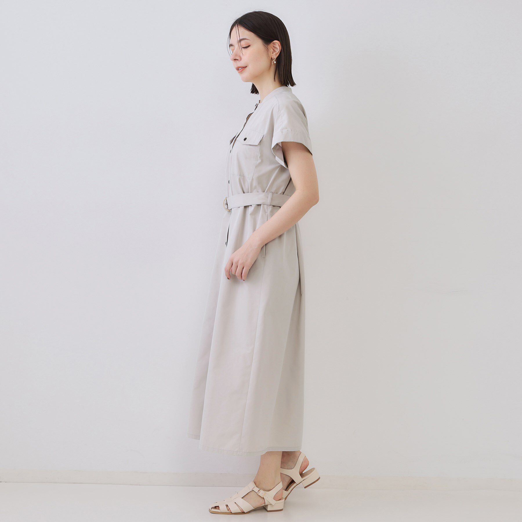 OPAQUE.CLIP「ダブルポケットシャツワンピース【洗濯機洗い可】」|ワンピース|