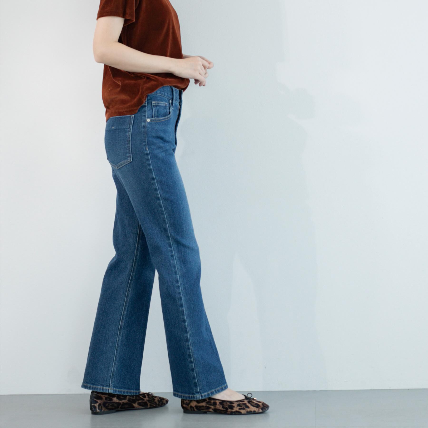 OPAQUE.CLIP「《SS-LLサイズ》ストレッチセミフレアデニム【洗濯機洗い可】」|デニム|