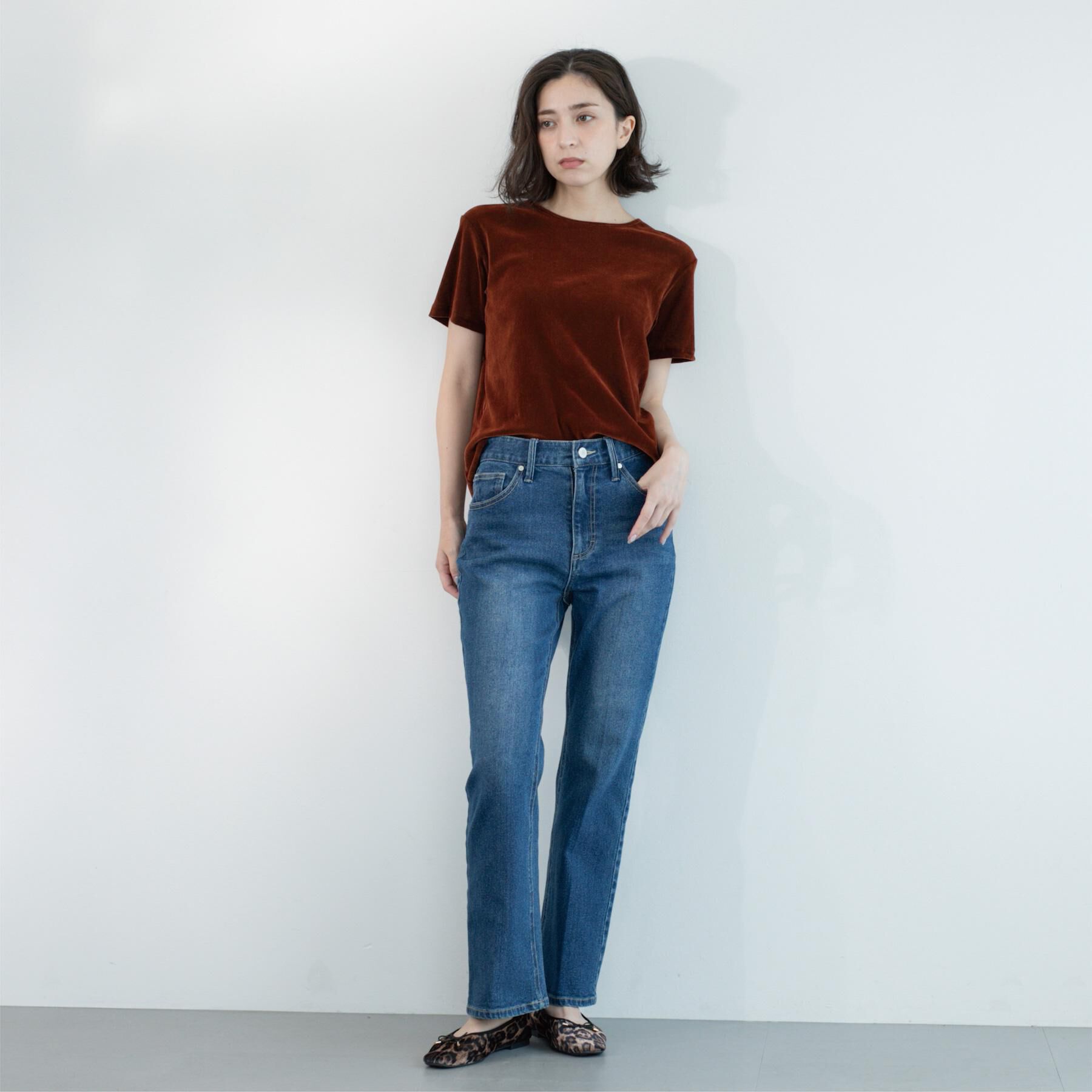 OPAQUE.CLIP「《SS-LLサイズ》ストレッチセミフレアデニム【洗濯機洗い可】」|デニム|