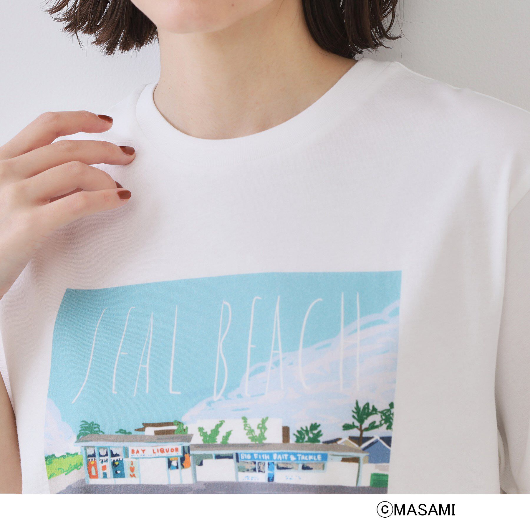 OPAQUE.CLIP「風景イラストプリントTシャツ」|Tシャツ・カットソー|