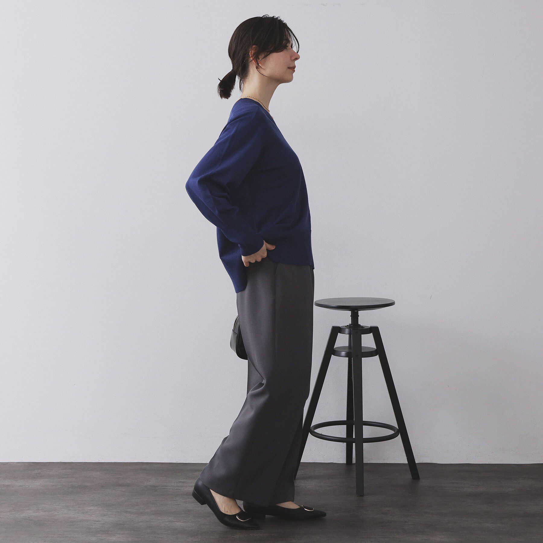 OPAQUE.CLIP「リラクシーVネックニット【洗濯機洗OK】《6col》」|ニット・セーター|