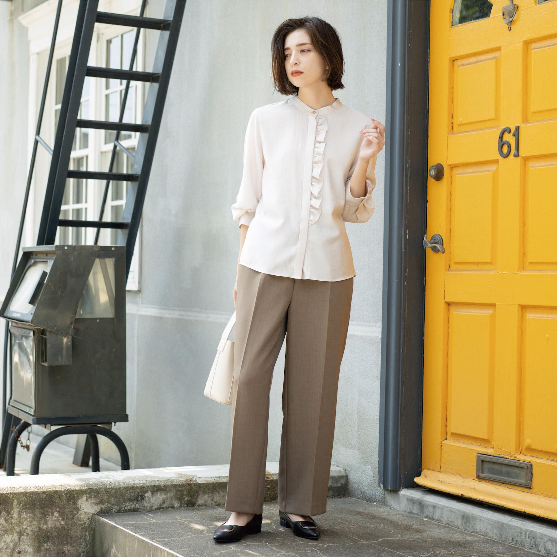 OPAQUE.CLIP「《SS-LLサイズ》ストレッチ美脚イージーワイドパンツ【防シワ/洗濯機洗い可】」|その他|