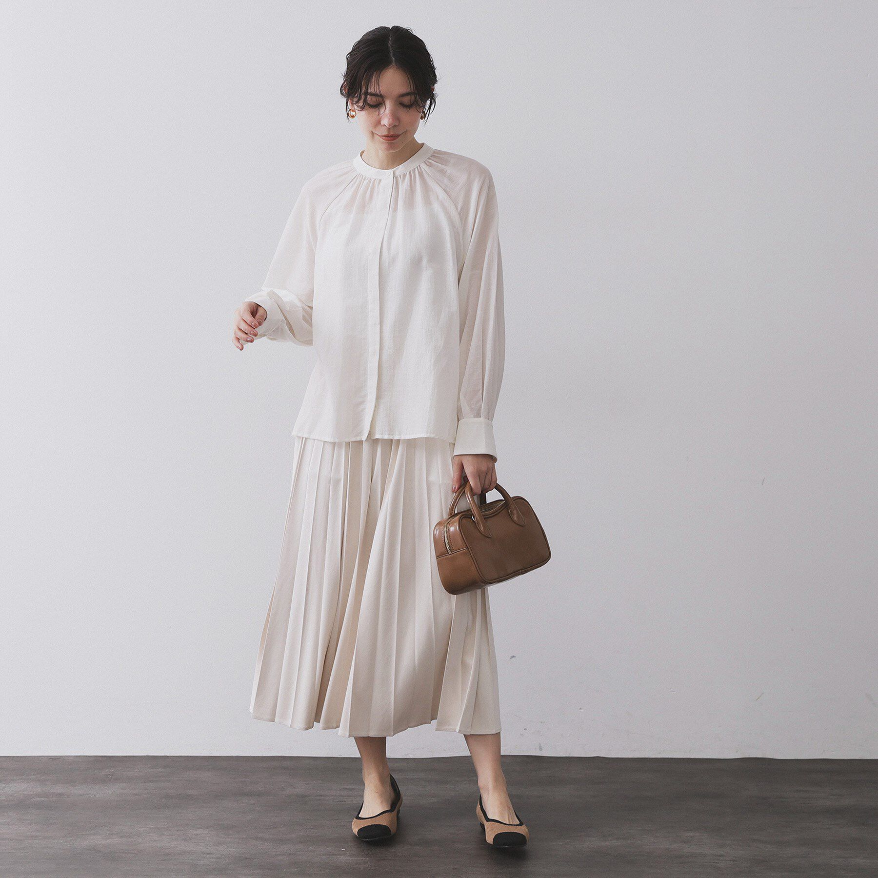 OPAQUE.CLIP「《BAILA掲載》2WAYシアーボウタイブラウス【洗濯機洗い可】」|シャツ・ブラウス|