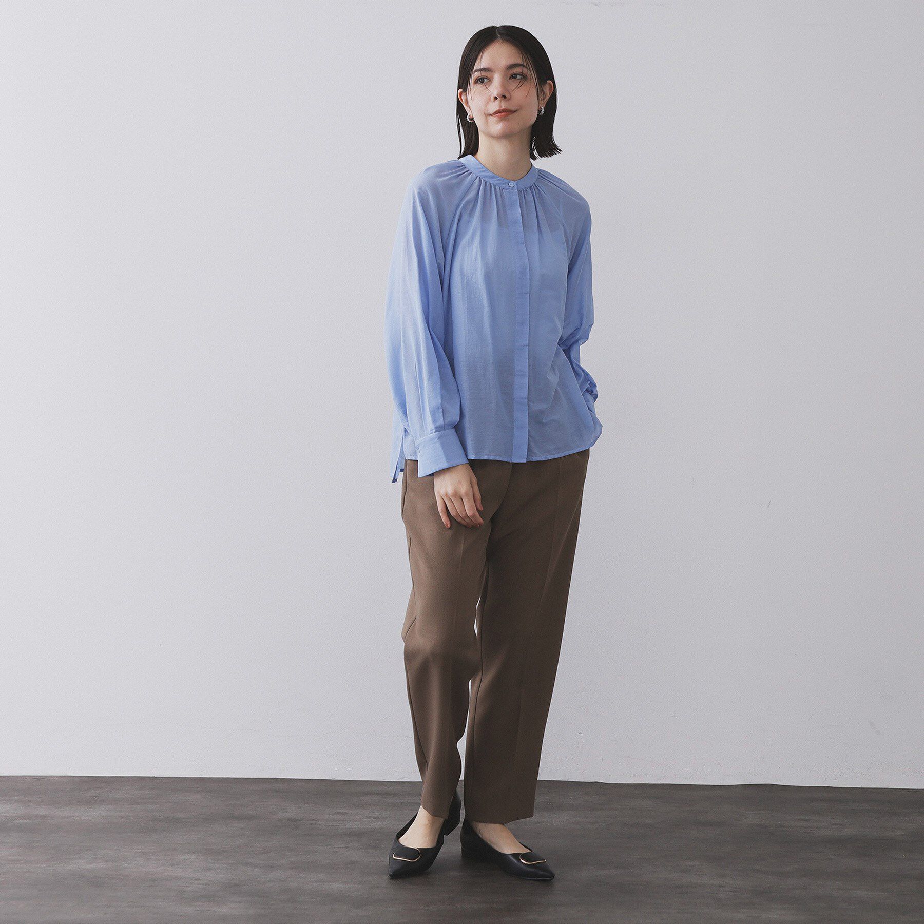 OPAQUE.CLIP「《BAILA掲載》2WAYシアーボウタイブラウス【洗濯機洗い可】」|シャツ・ブラウス|