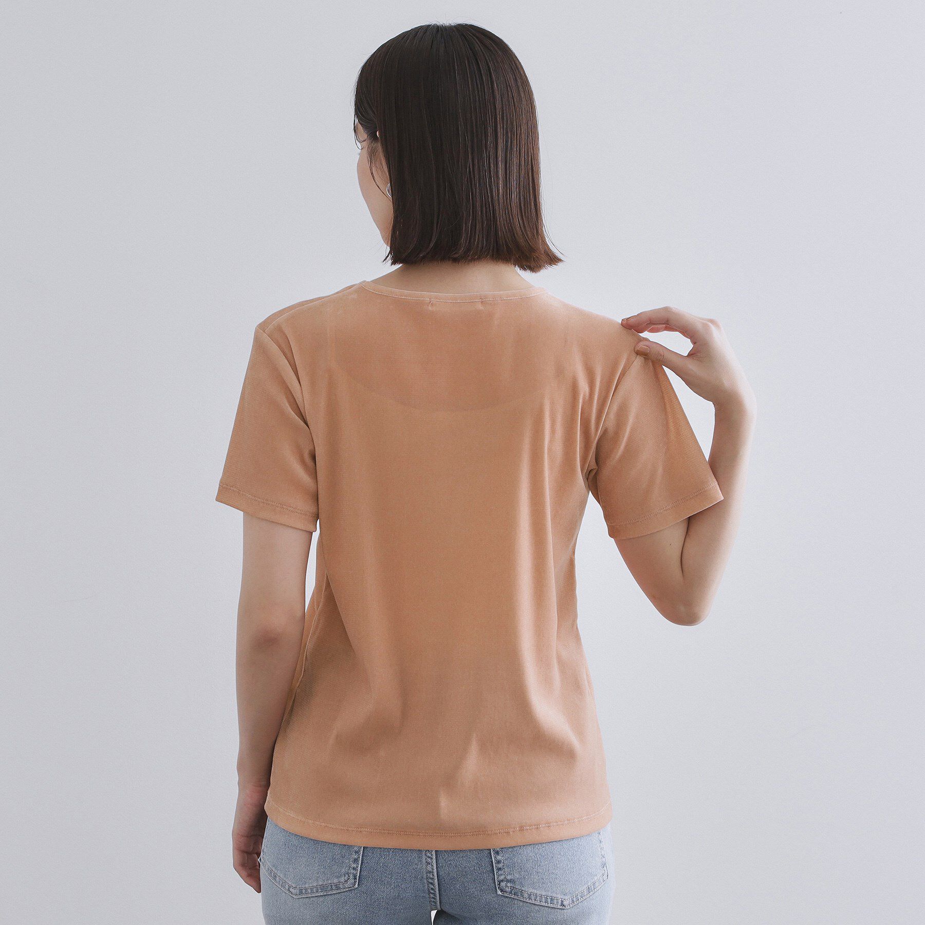 OPAQUE.CLIP「フロッキーチュールTシャツ【洗濯機洗い可】」|Tシャツ・カットソー|