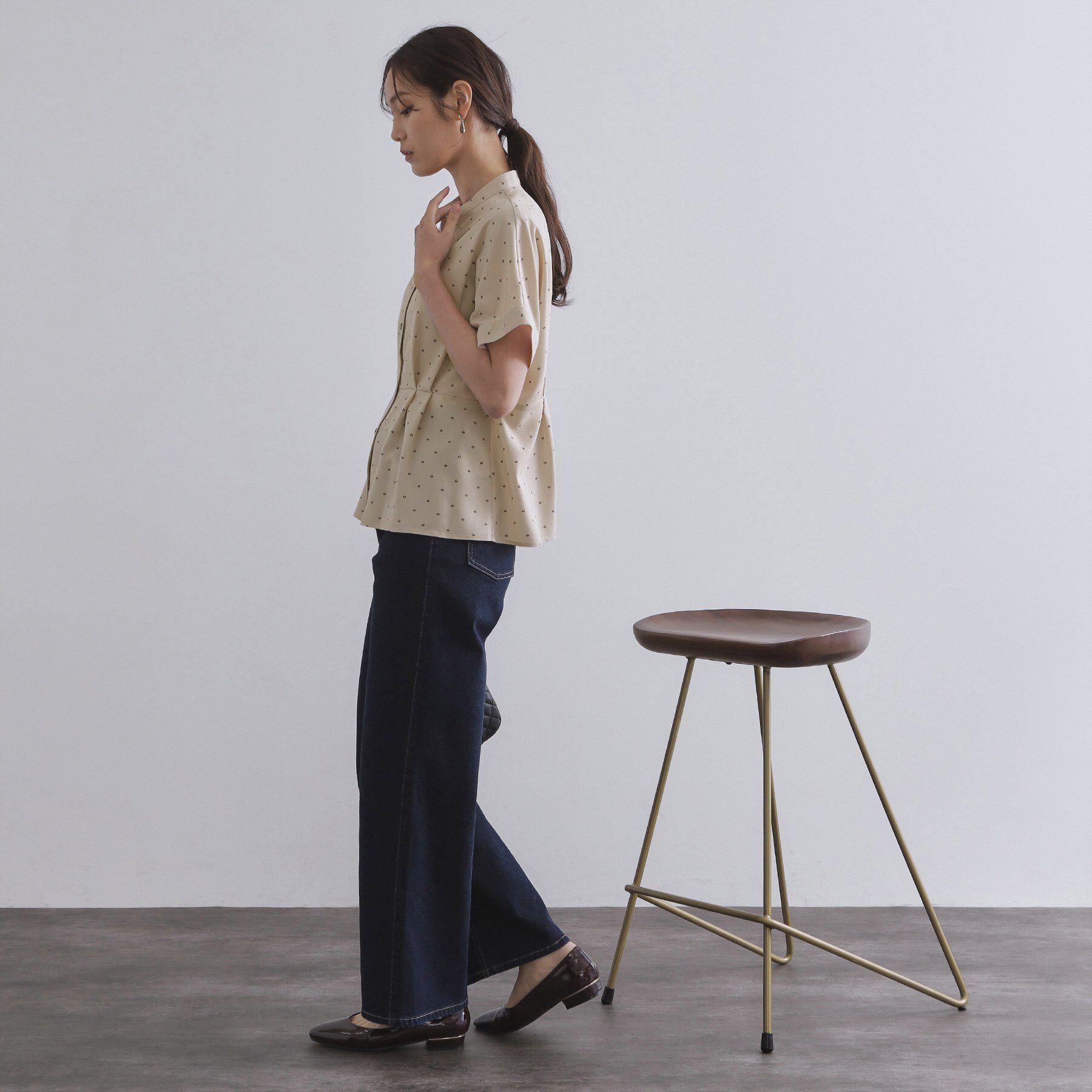 OPAQUE.CLIP「プリントペプラムブラウス【洗濯機洗い可】」|シャツ・ブラウス|