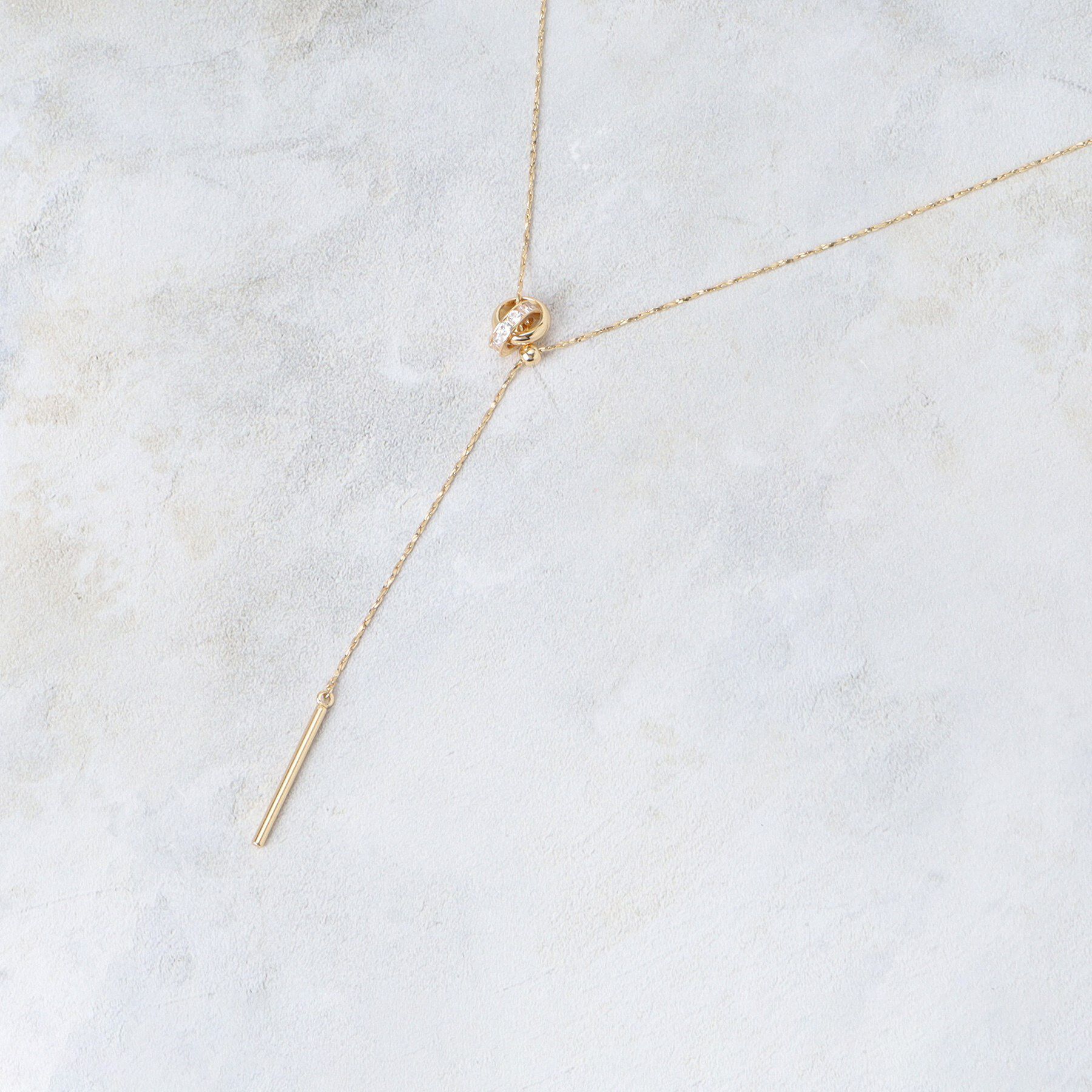 OPAQUE.CLIP「【2WAY】ダブルリングスライドネックレス」|ネックレス|