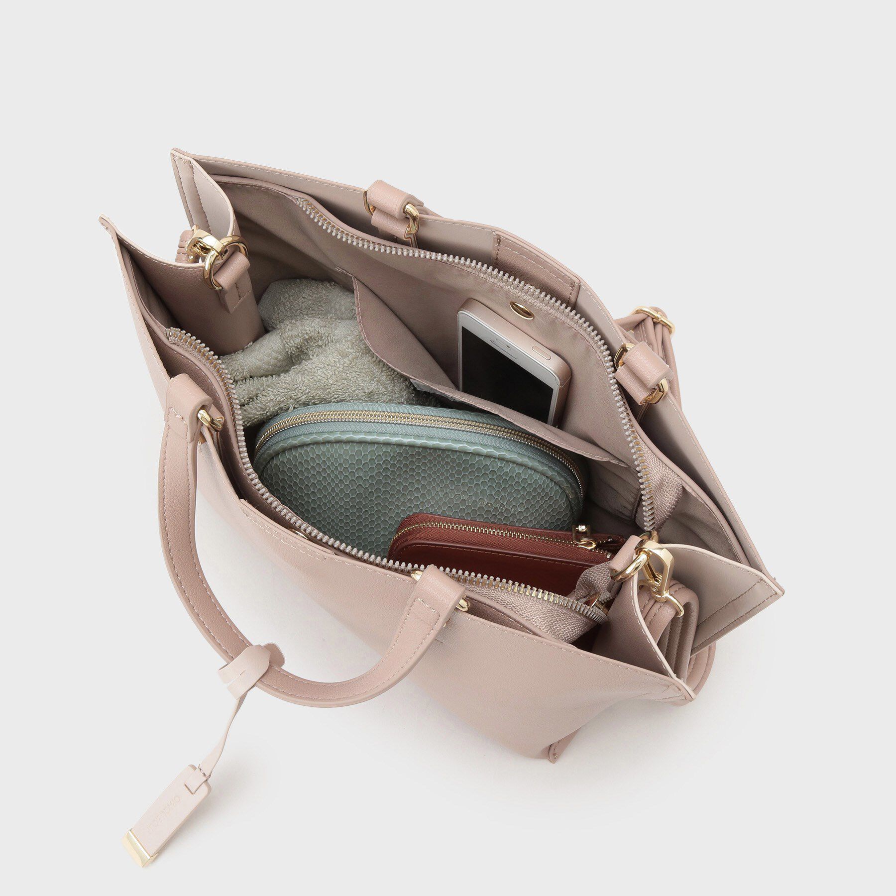 OPAQUE.CLIP「【2WAY/名品】バイカラー3層ミドルトートバッグ」|トートバッグ|