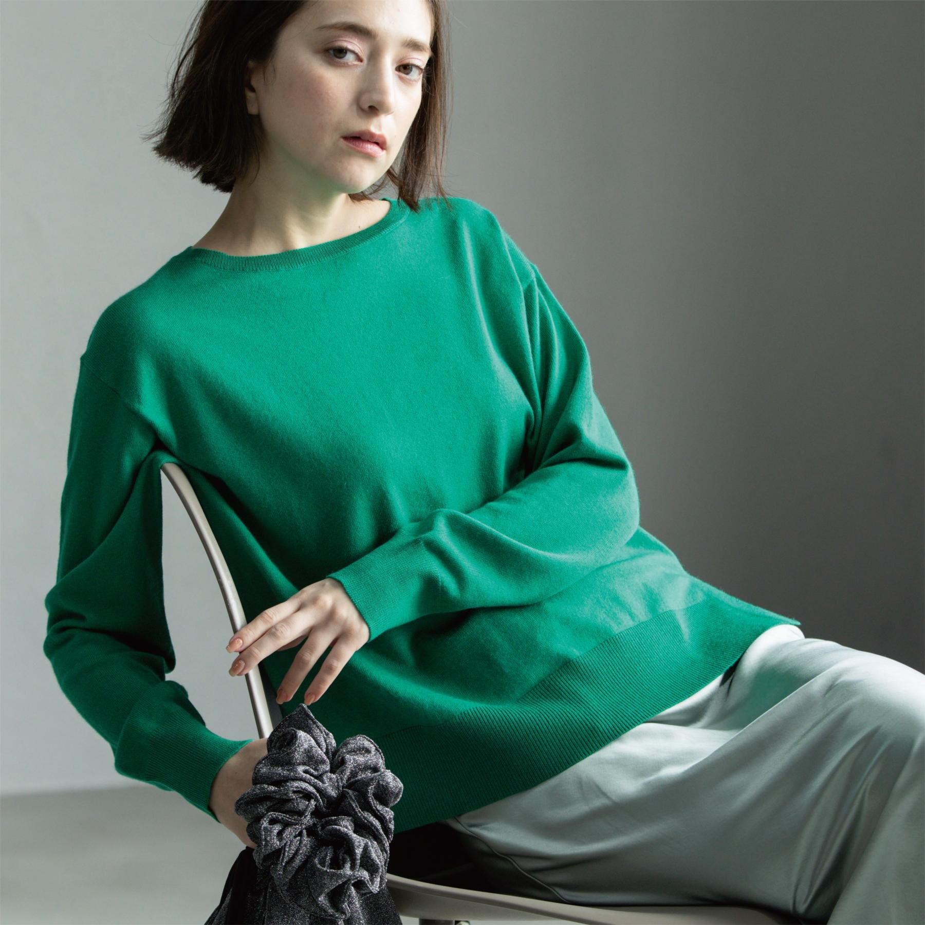 OPAQUE.CLIP「ボートネックニット/エクストラファインメリノウール【THEシリーズ/洗濯機OK】」|ニット・セーター|