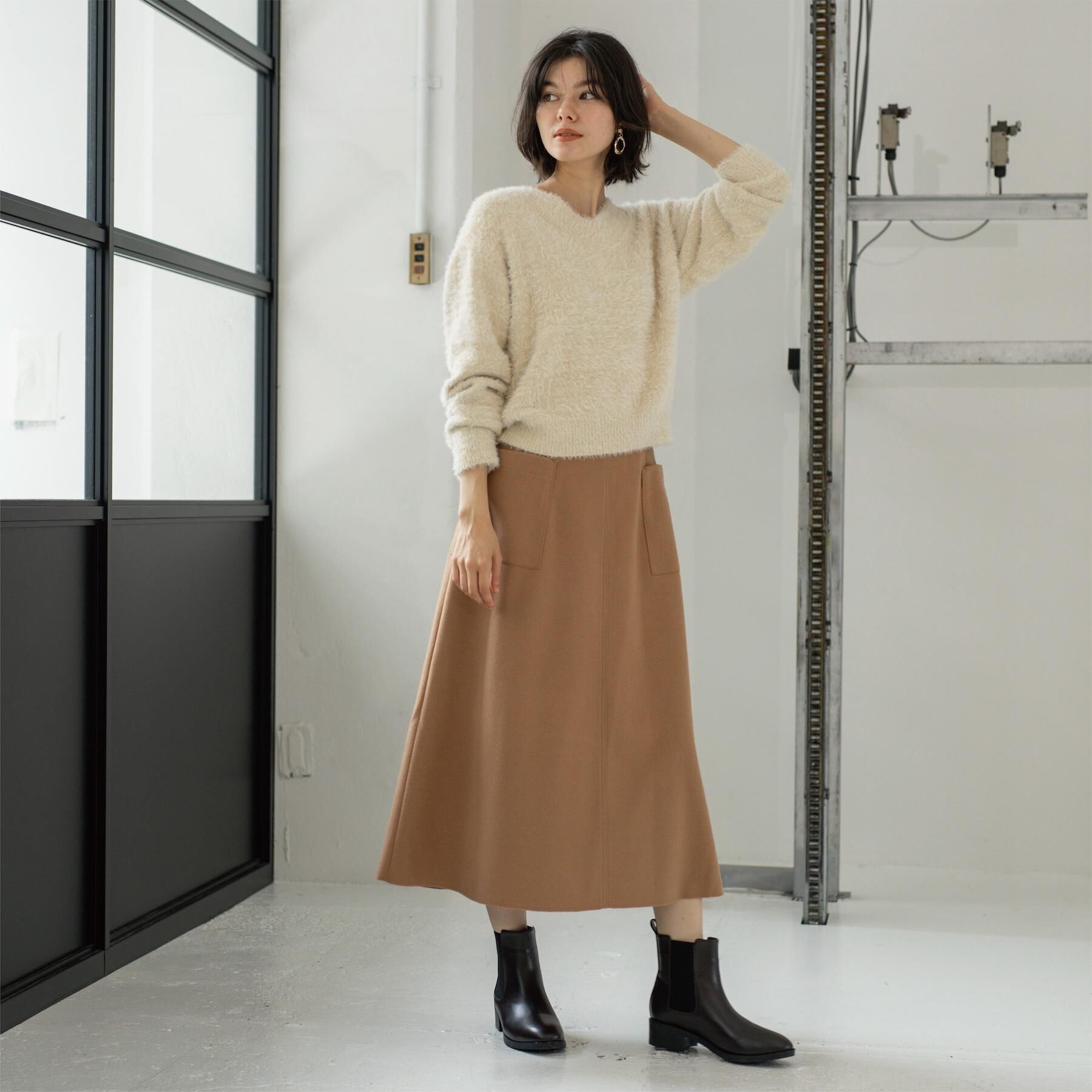 OPAQUE.CLIP「ウールライクフレアスカート【洗濯機OK】」|スカート|