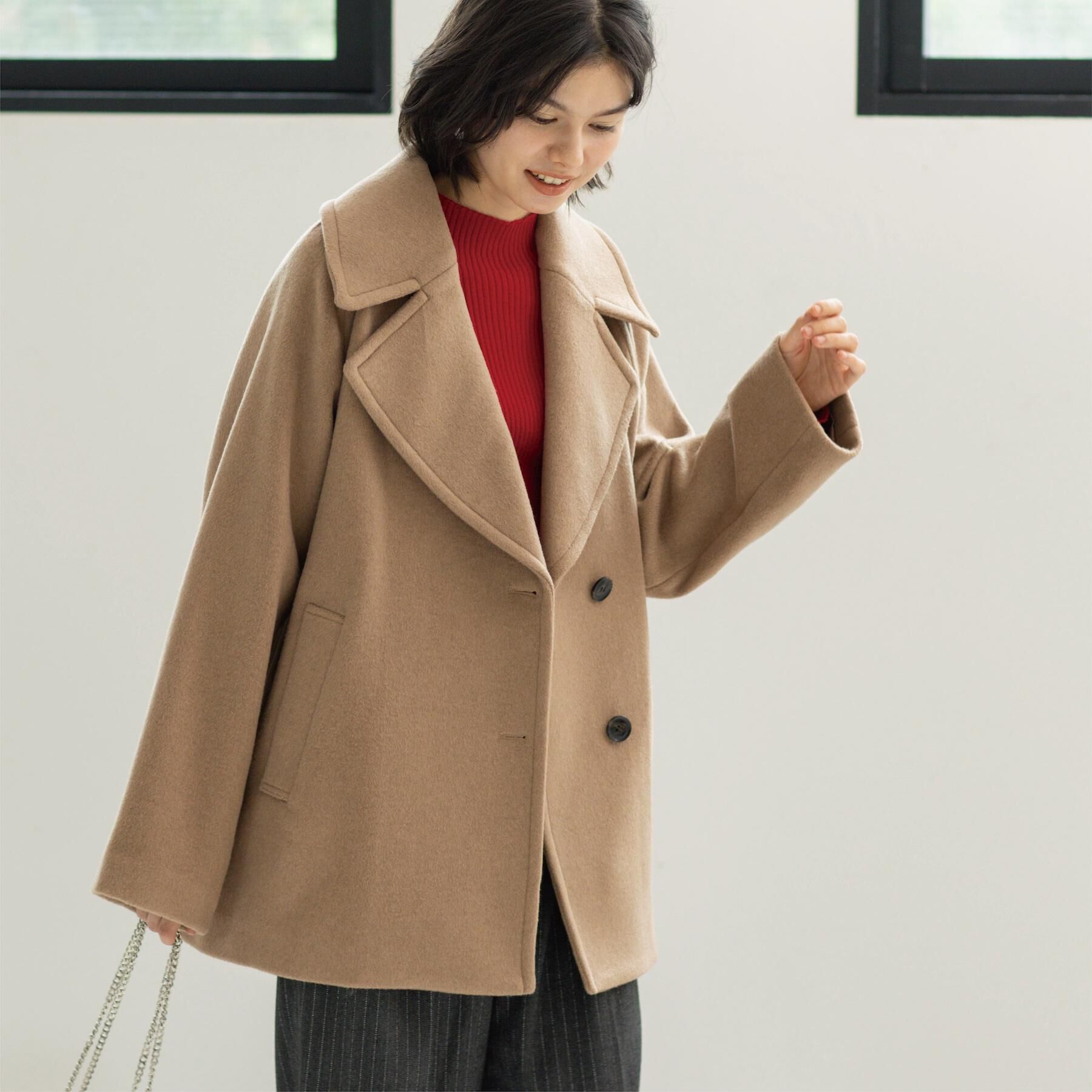 OPAQUE.CLIP「カシミヤブレンドウールミドルピーコート」|ピーコート|