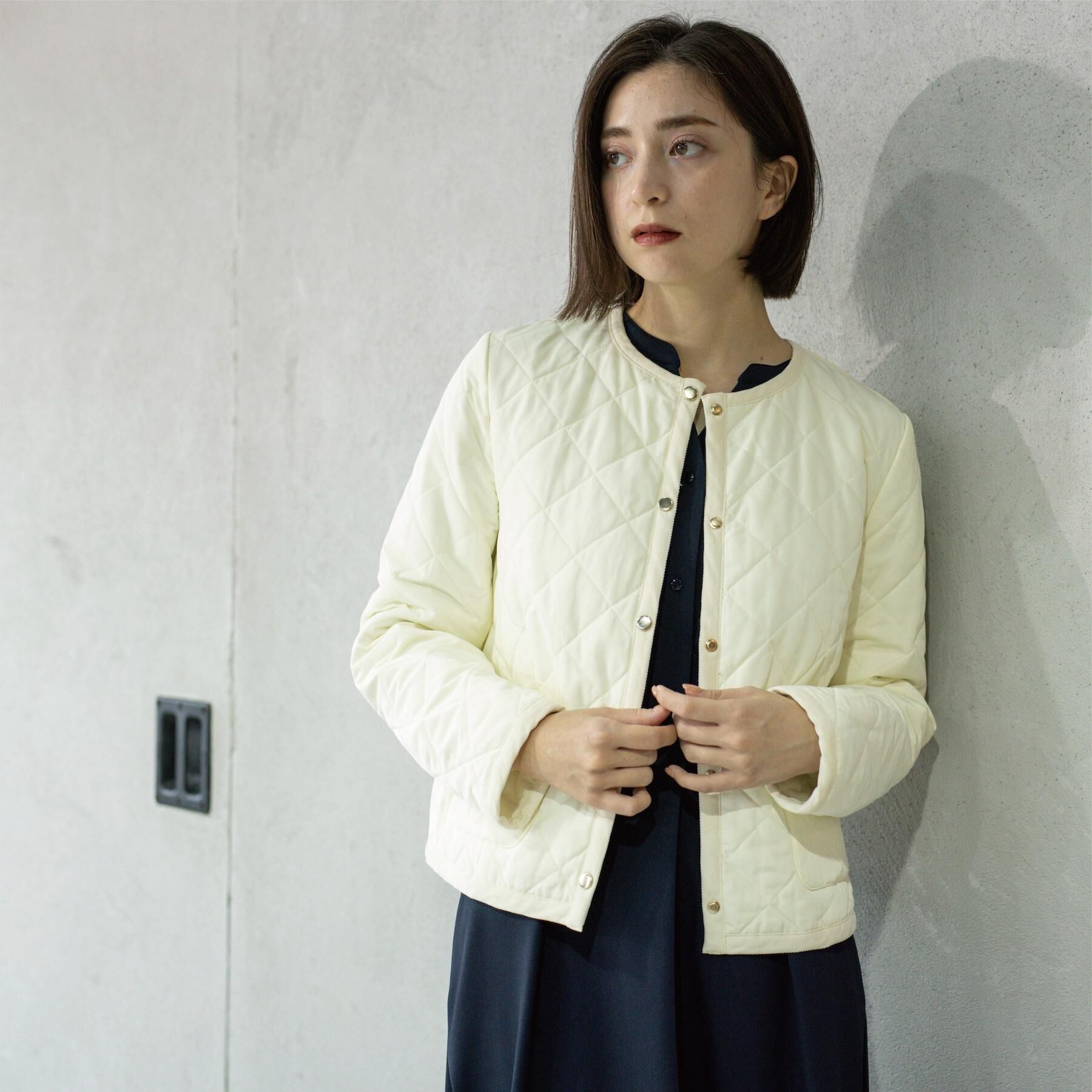 OPAQUE.CLIP「撥水キルティングノーカラージャケット【洗濯機洗い可】」|ノーカラージャケット|