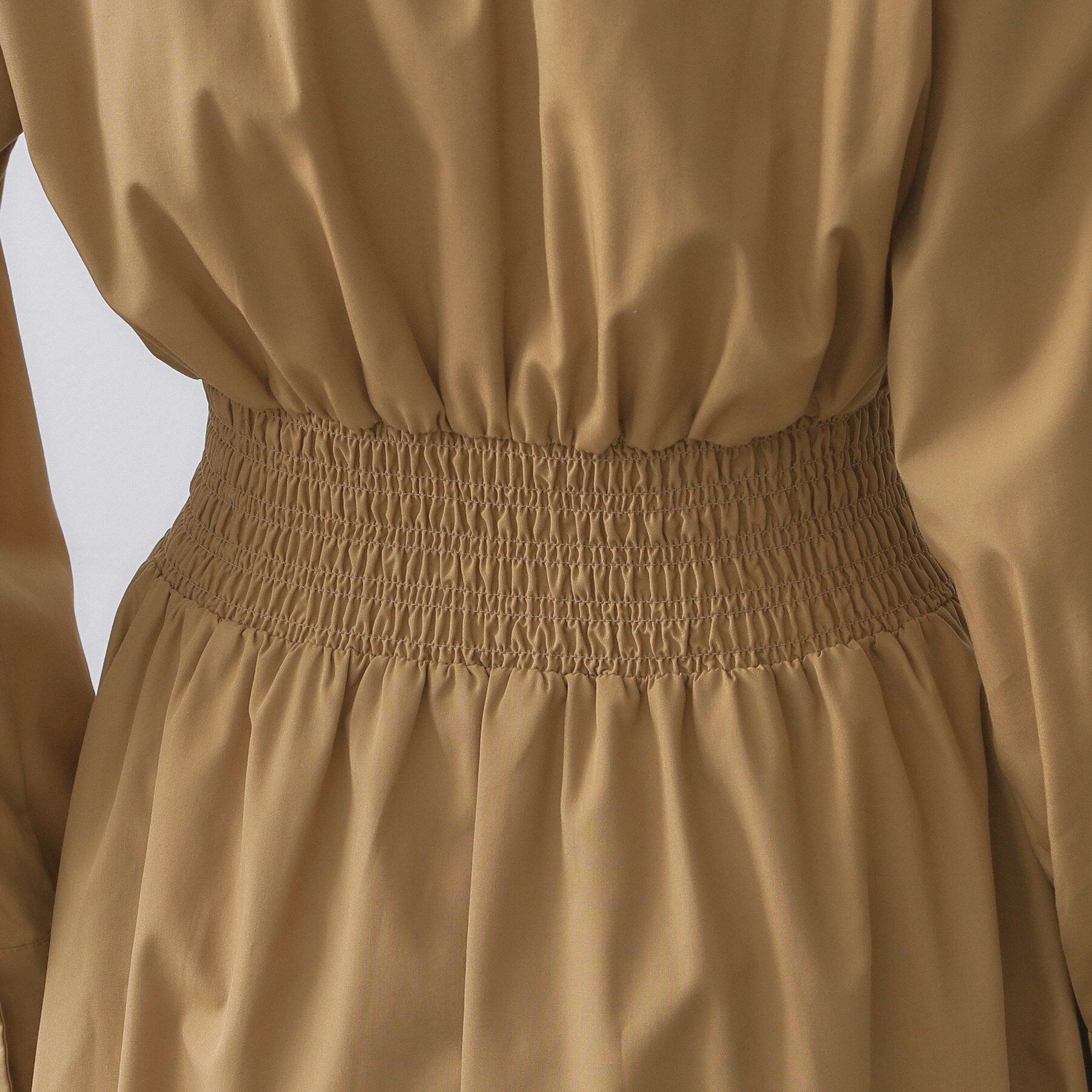 OPAQUE.CLIP「シャーリングフィット＆フレアシャツワンピース【洗濯機洗い可】」|ワンピース|