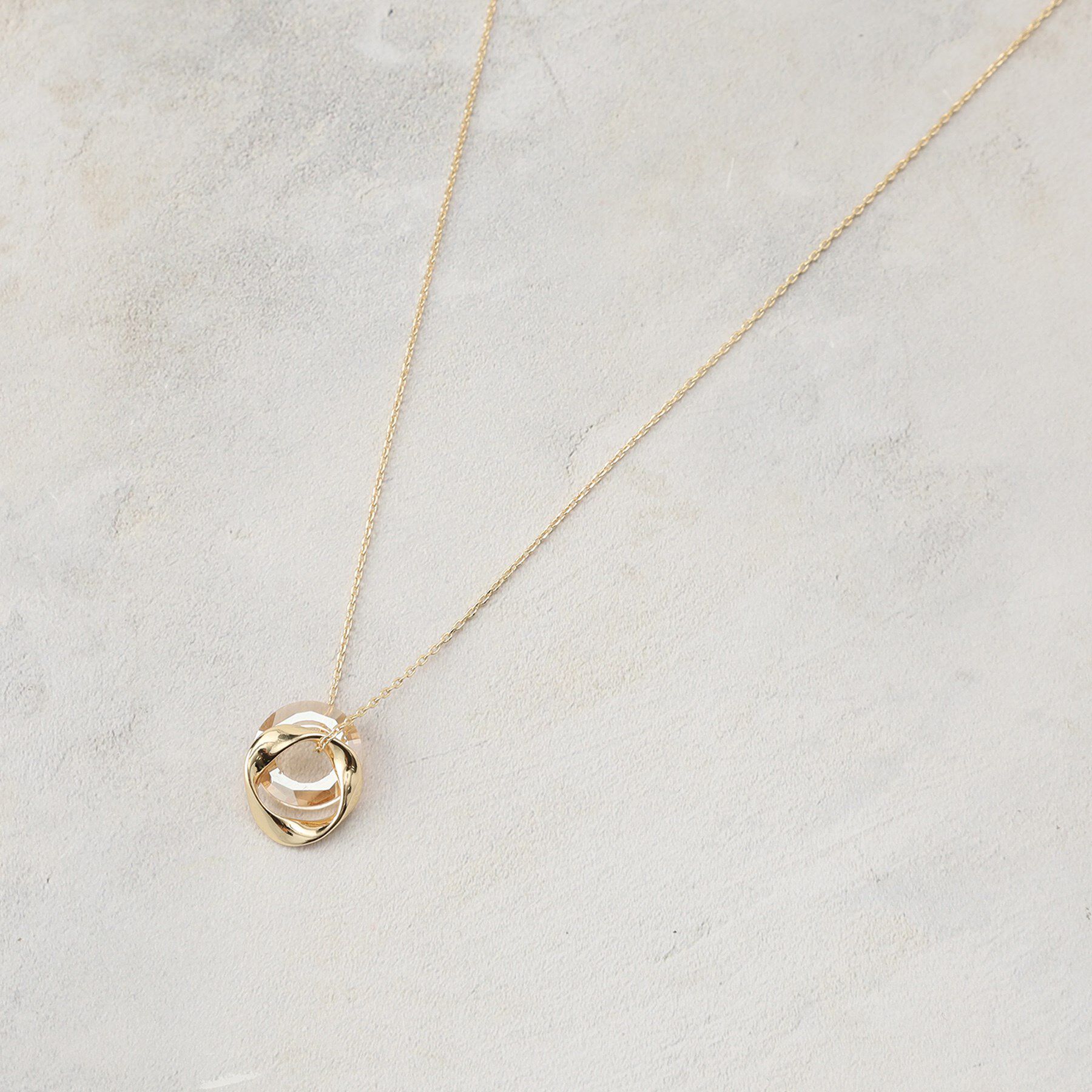 OPAQUE.CLIP「メタル&times;クリアダブルリングネックレス」|ネックレス|