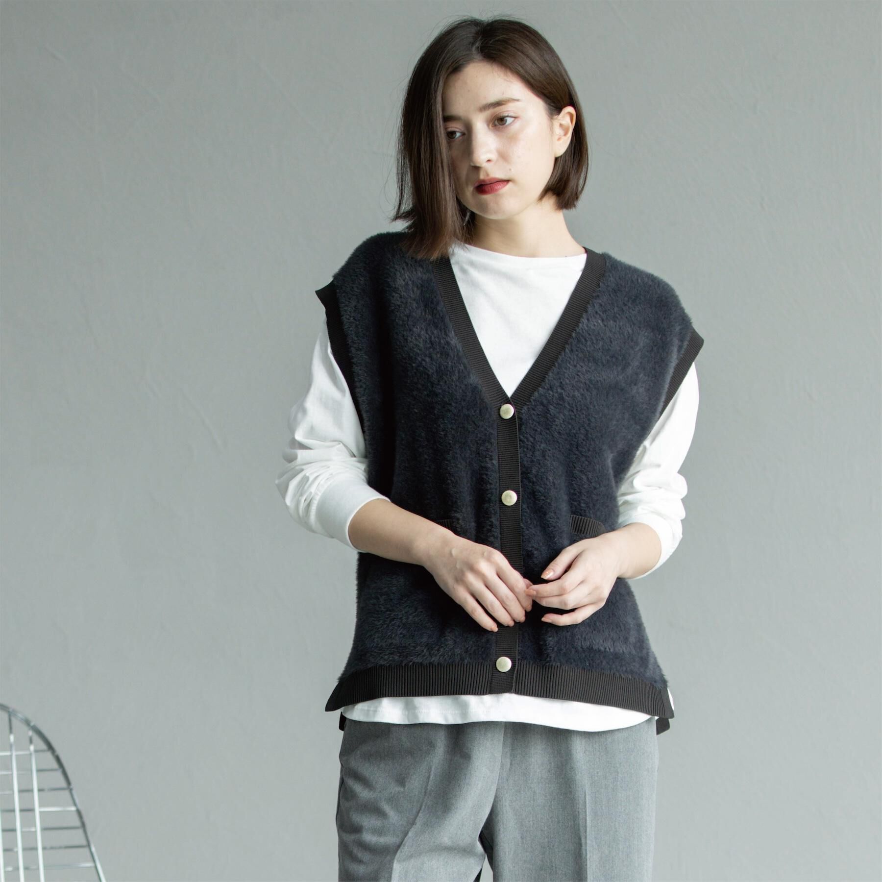 OPAQUE.CLIP「フェザーヤーンニットベスト【洗濯機OK/抗ピル】」|ニット・セーター|
