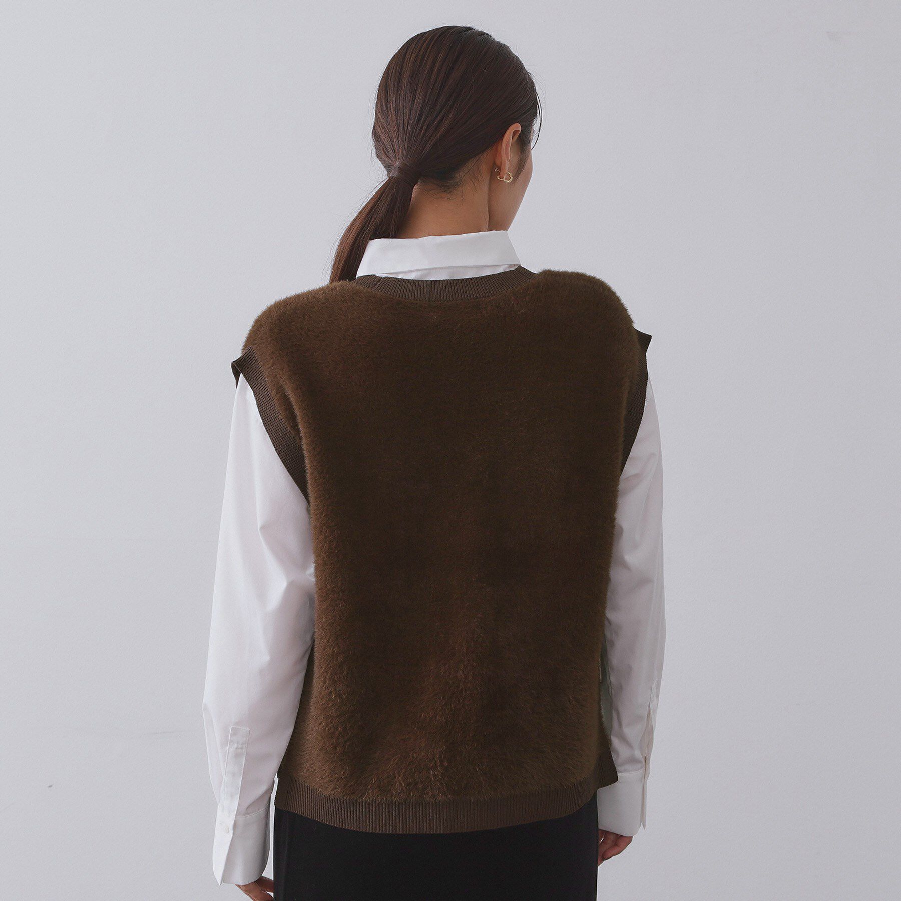 OPAQUE.CLIP「フェザーヤーンニットベスト【洗濯機OK/抗ピル】」|ニット・セーター|