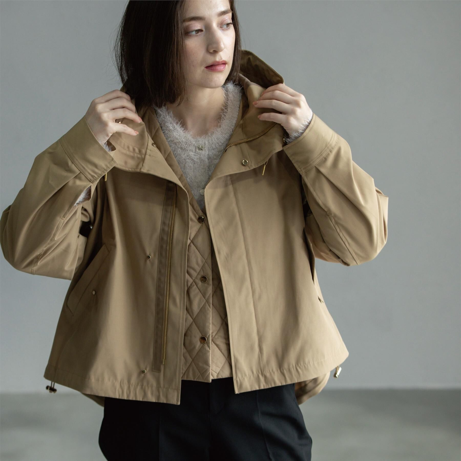 OPAQUE.CLIP「《ツインセット》マウンテンパーカー&times;キルティングベストライナー【撥水/洗濯機OK】」|ブルゾン・スタジャン|キャメルブラウン(0