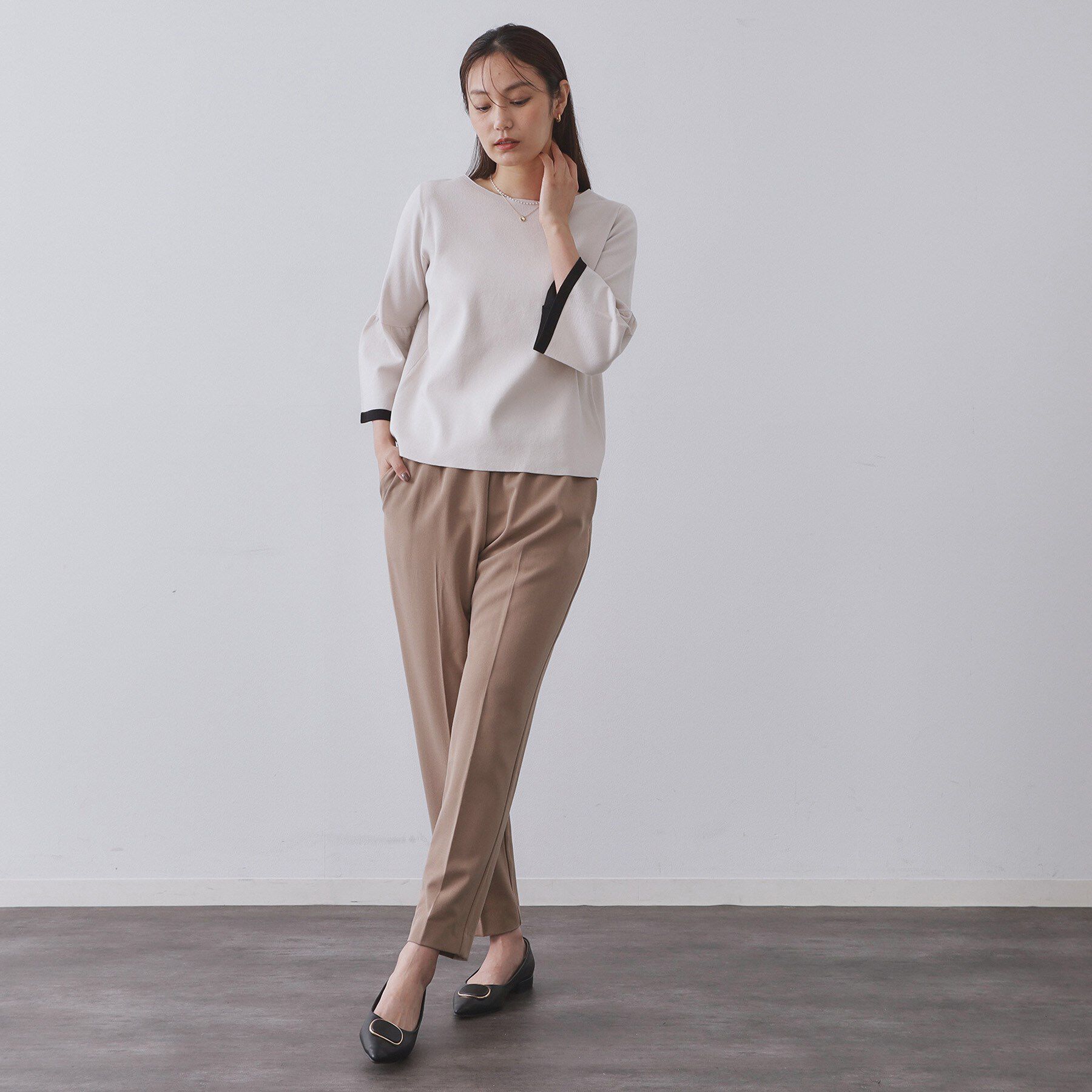 OPAQUE.CLIP「ウォームタッチ イージーテーパードパンツ【洗濯機洗OK/ストレッチ】≪SS～LL≫」|その他|