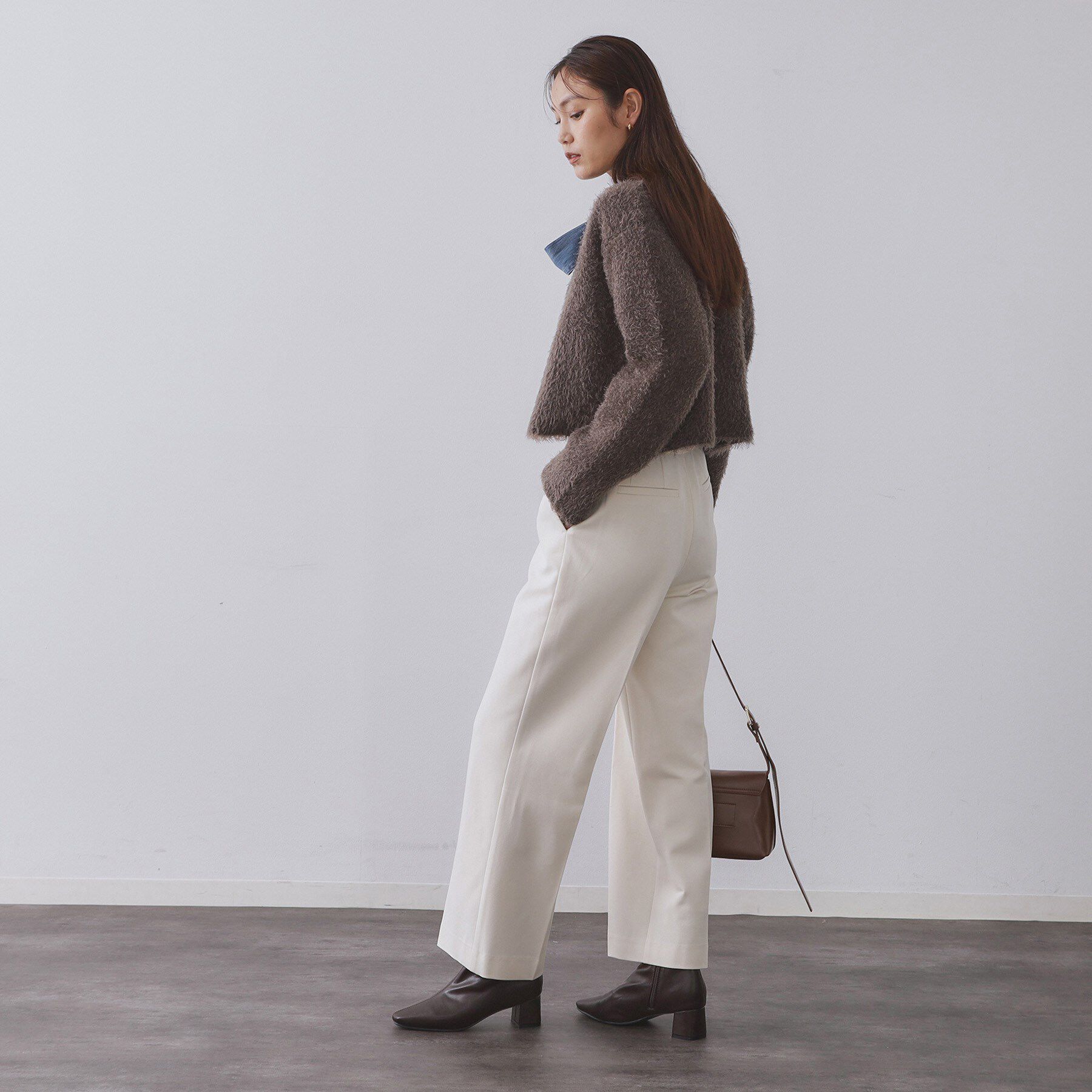 OPAQUE.CLIP「シャギーショートカーディガン【洗濯機OK】《6col》」|カーディガン|