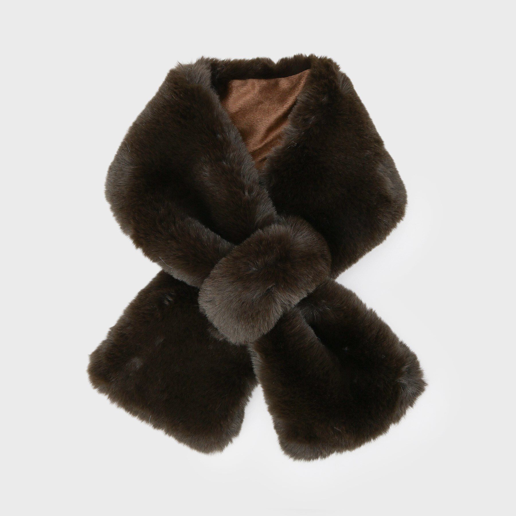 OPAQUE.CLIP「フェイクファー差し込みティペット」|ストール|ブラウン(044)