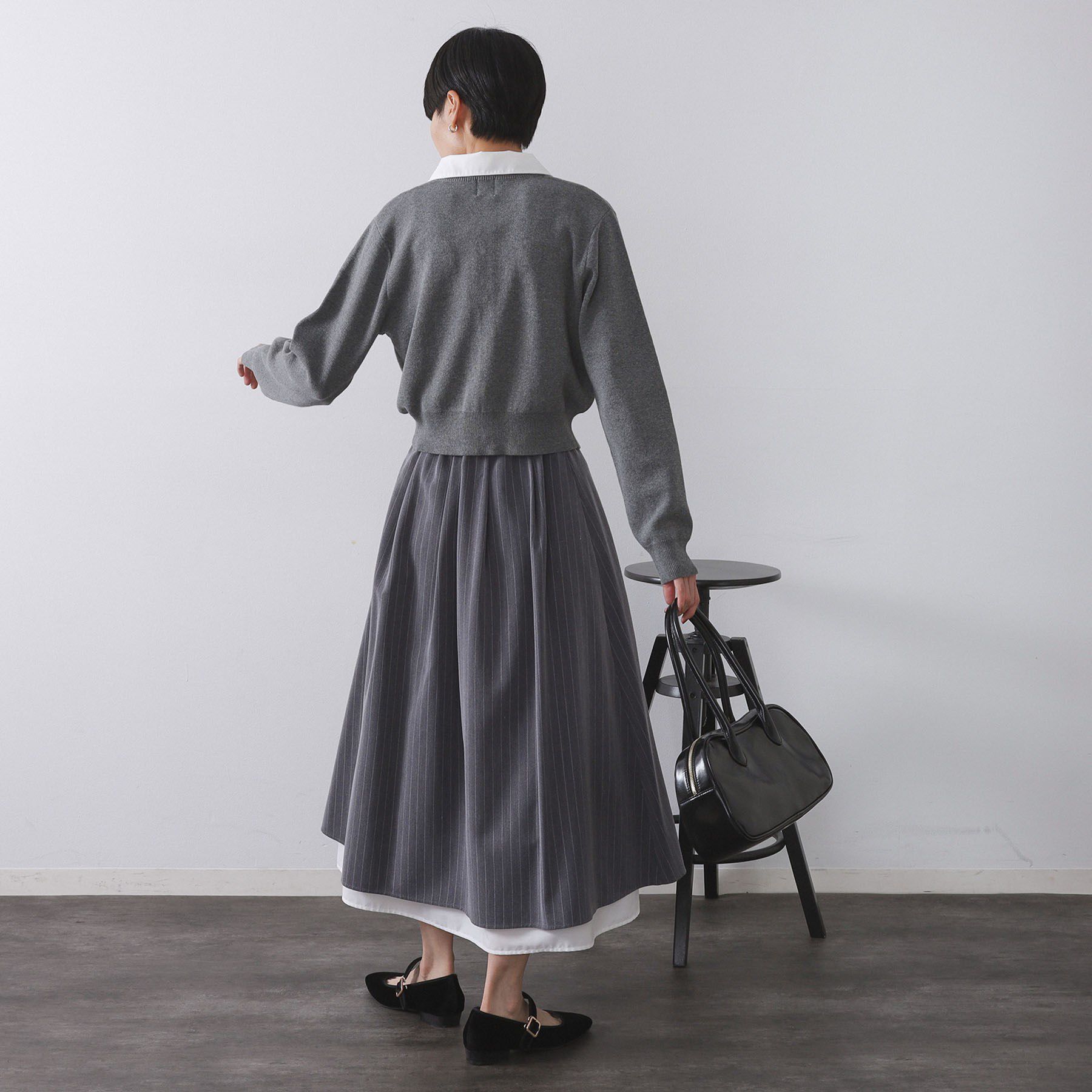 OPAQUE.CLIP「《andGIRL掲載》金ボタンニットカーディガン/衿取り外し可【洗濯機OK】」|カーディガン|