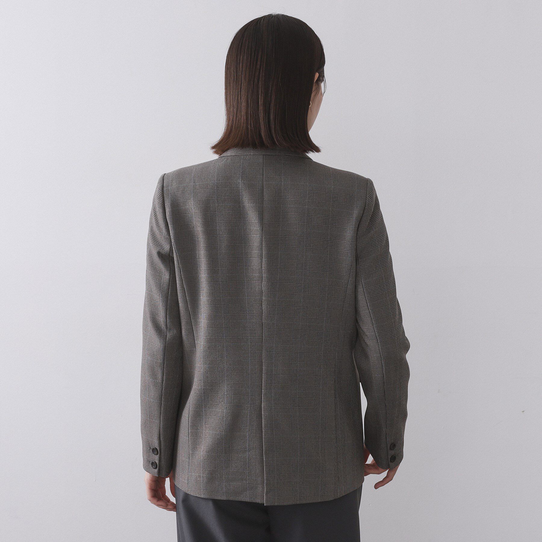 OPAQUE.CLIP「グレンチェックダブルジャケット/セットアップ対応可【洗える】」|テーラードジャケット|