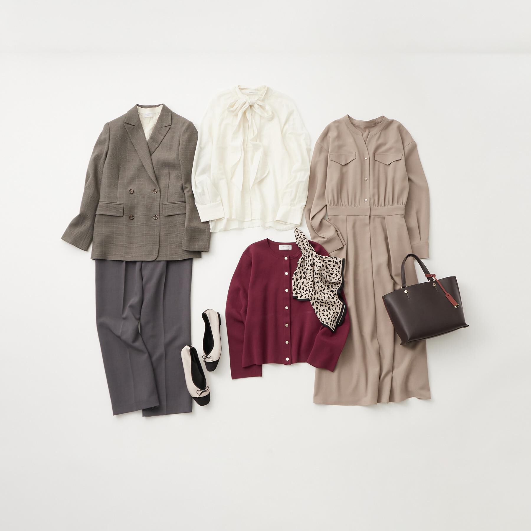 OPAQUE.CLIP「グレンチェックダブルジャケット/セットアップ対応可【洗える】」|テーラードジャケット|