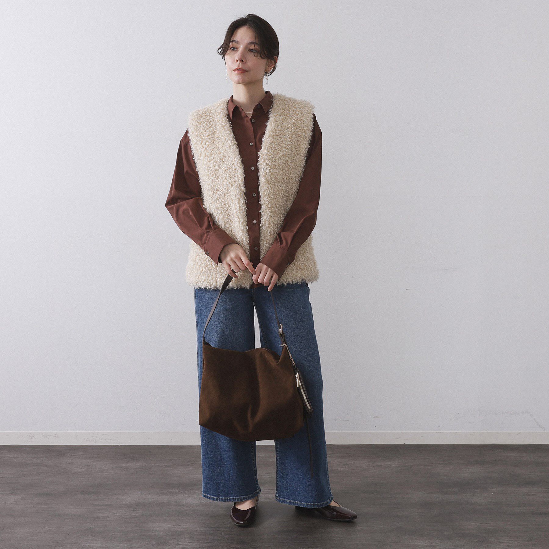 OPAQUE.CLIP「カーリーフェイクファーベスト【洗濯機OK】」|ベスト・ジレ|