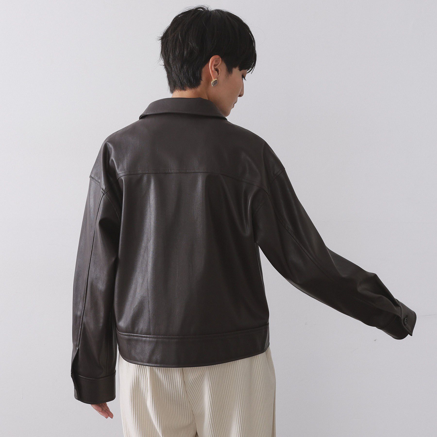 OPAQUE.CLIP「シンセティックレザー調ブルゾン【洗える】」|ブルゾン・スタジャン|