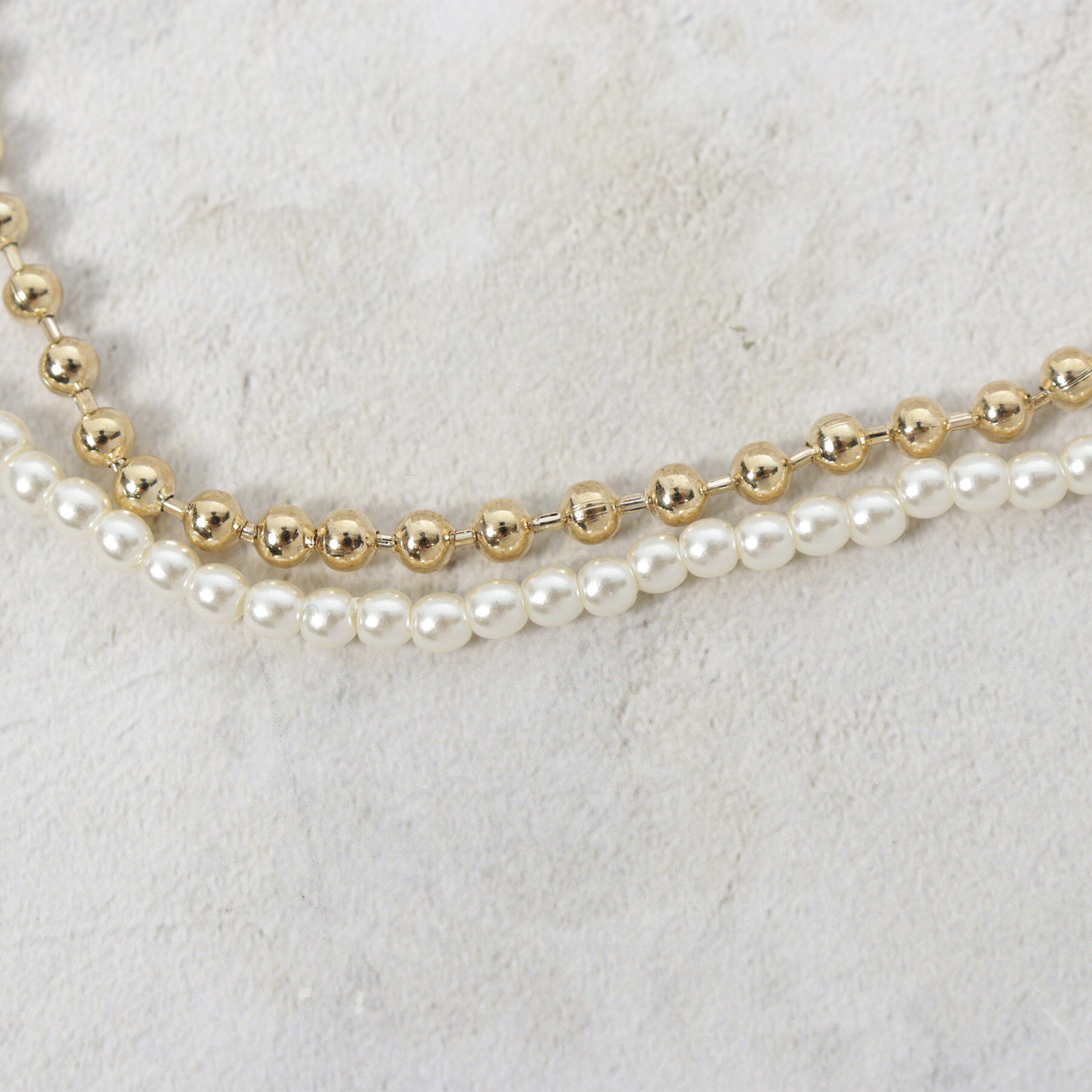 OPAQUE.CLIP「【5WAY】フェイクパール&times;ボールチェーンネックレス」|ネックレス|