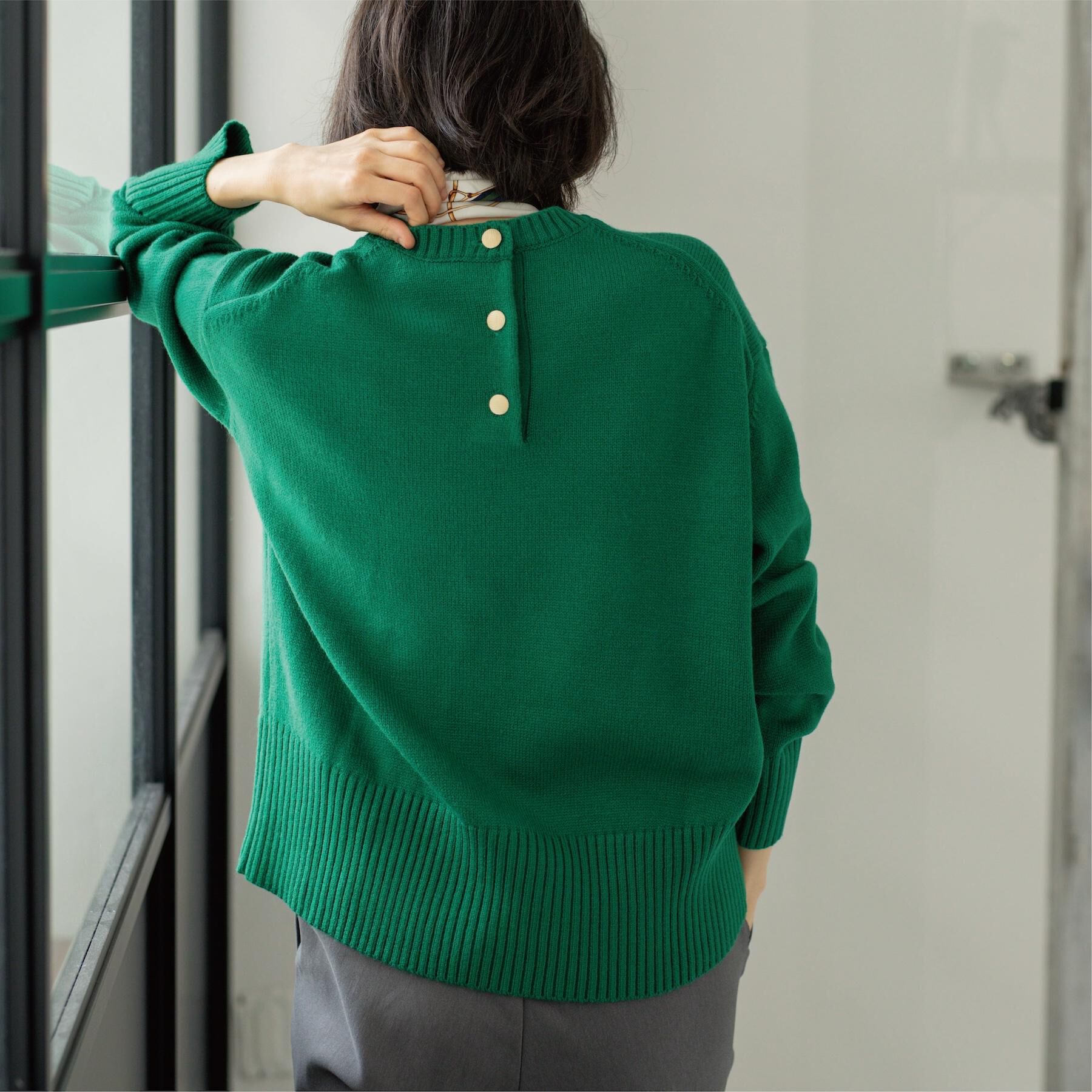 OPAQUE.CLIP「バックボタンリラクシーニット【洗濯機OK】」|ニット・セーター|