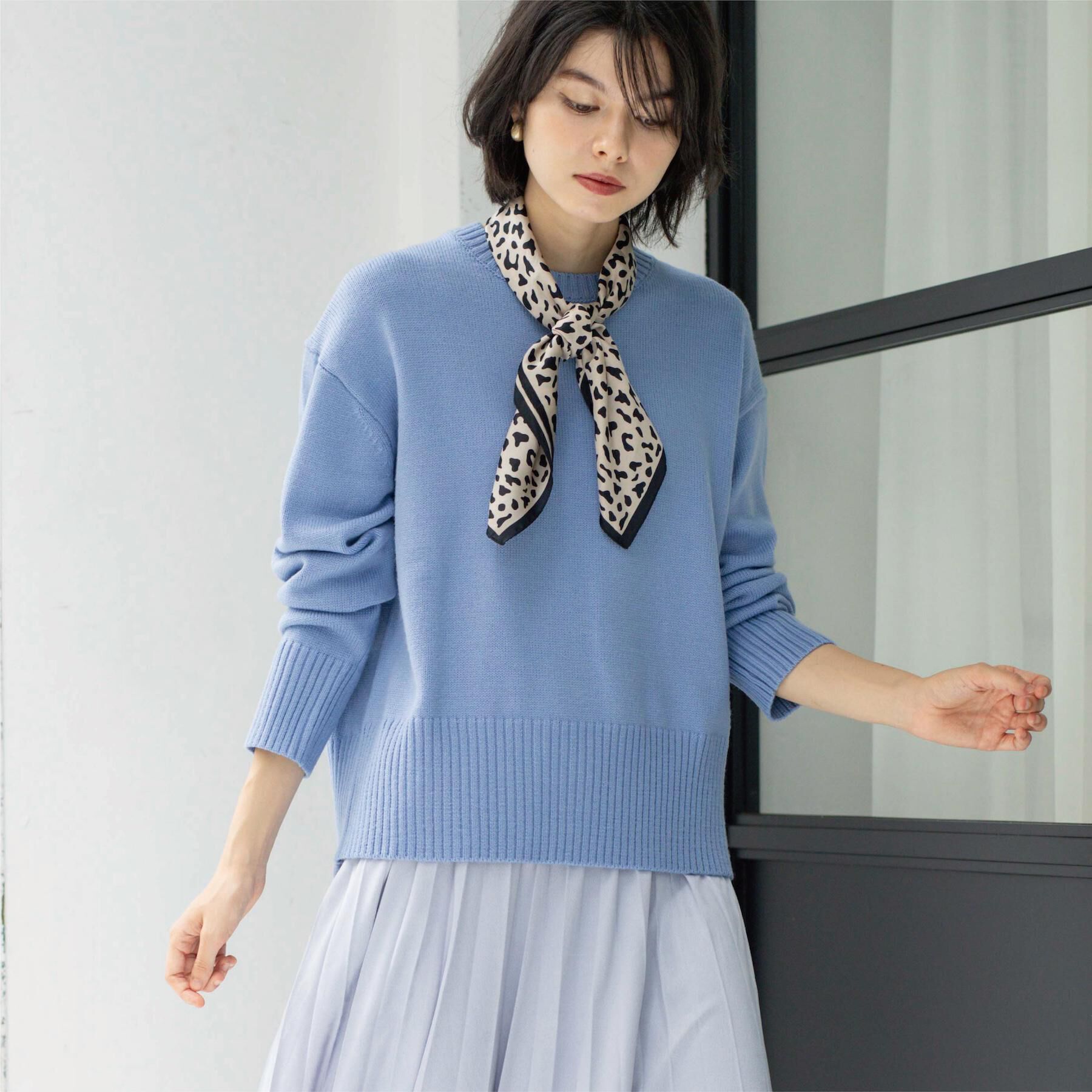 OPAQUE.CLIP「バックボタンリラクシーニット【洗濯機OK】」|ニット・セーター|