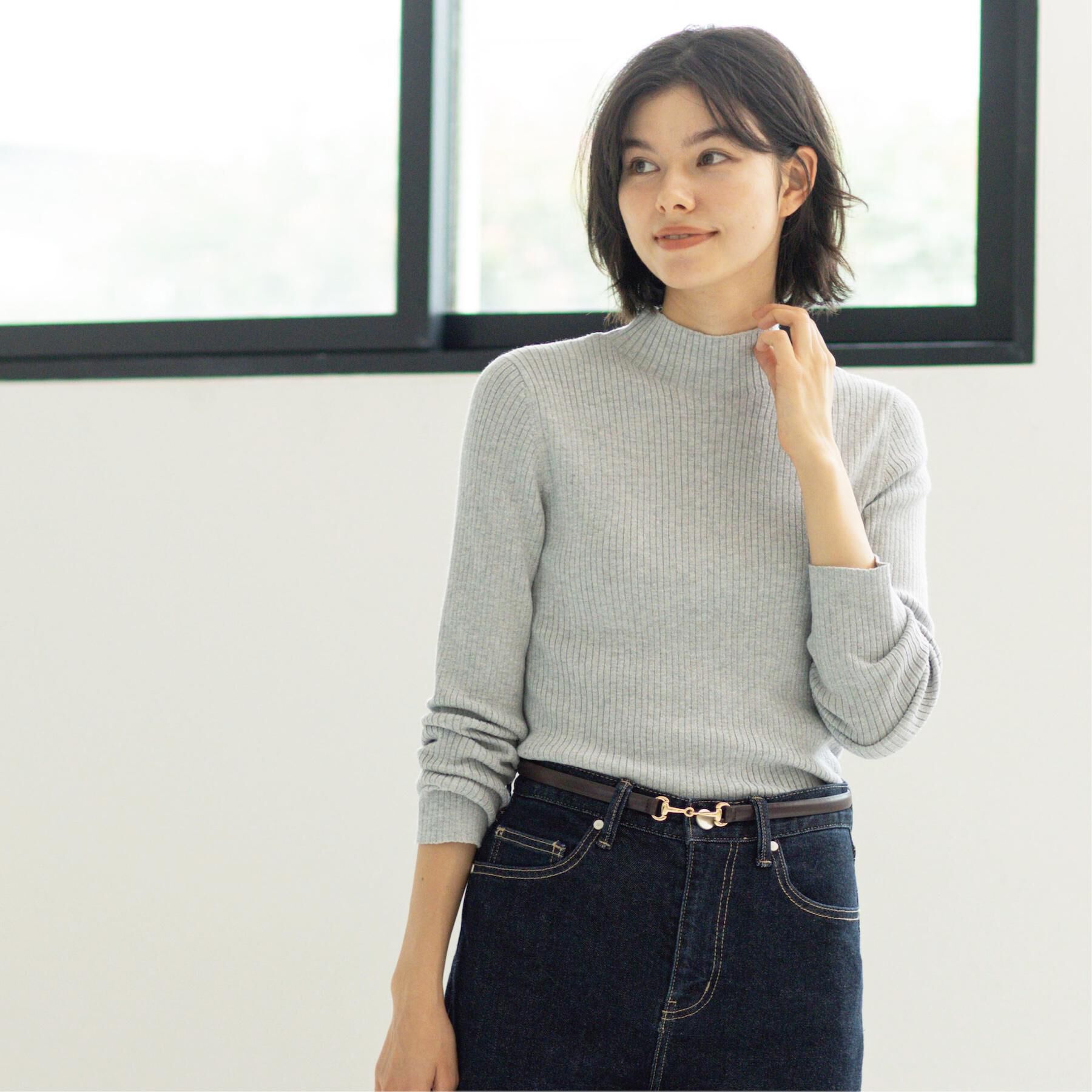 OPAQUE.CLIP「ハイネックリブニット【洗濯機OK】《6col》」|ニット・セーター|