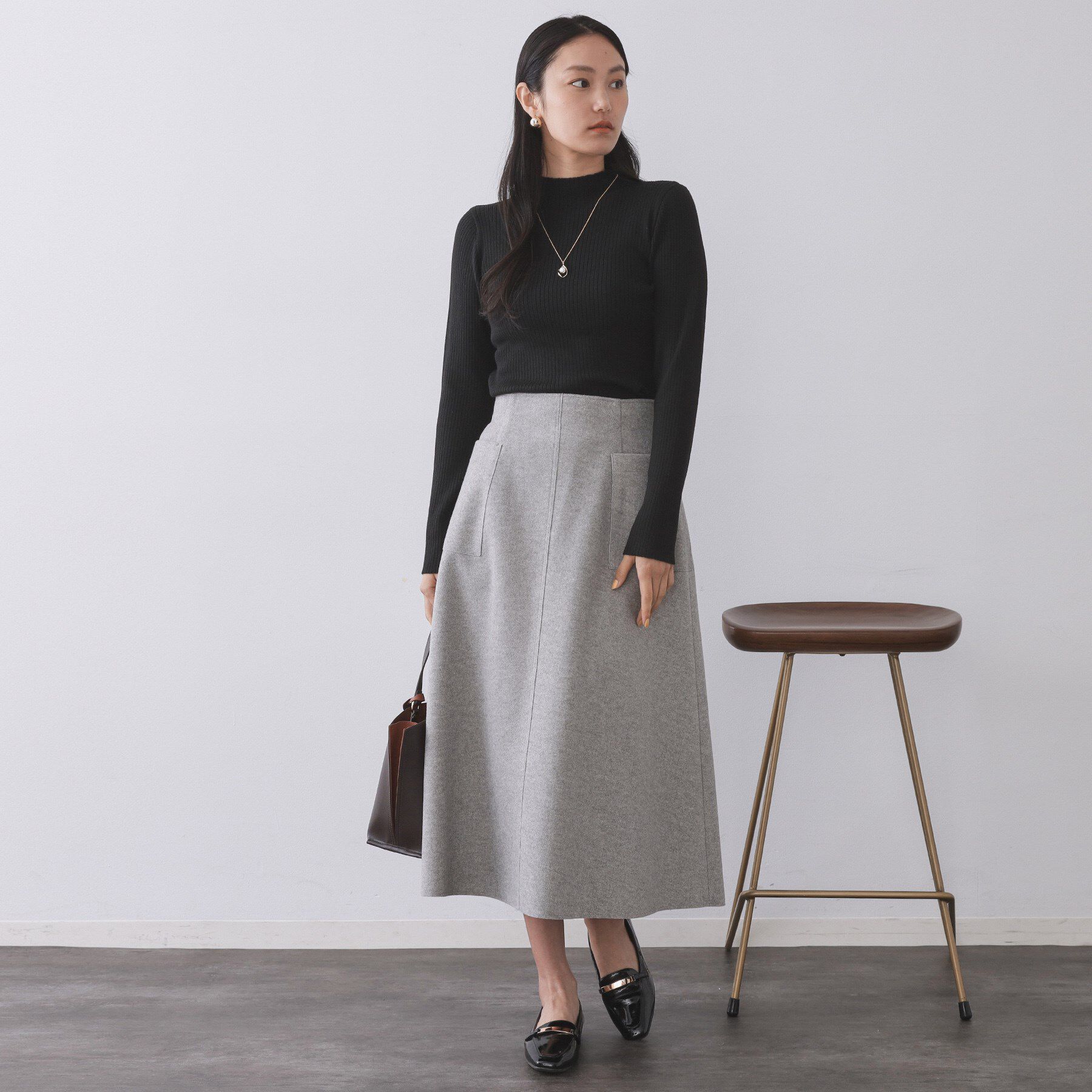 OPAQUE.CLIP「ハイネックリブニット【洗濯機OK】《6col》」|ニット・セーター|