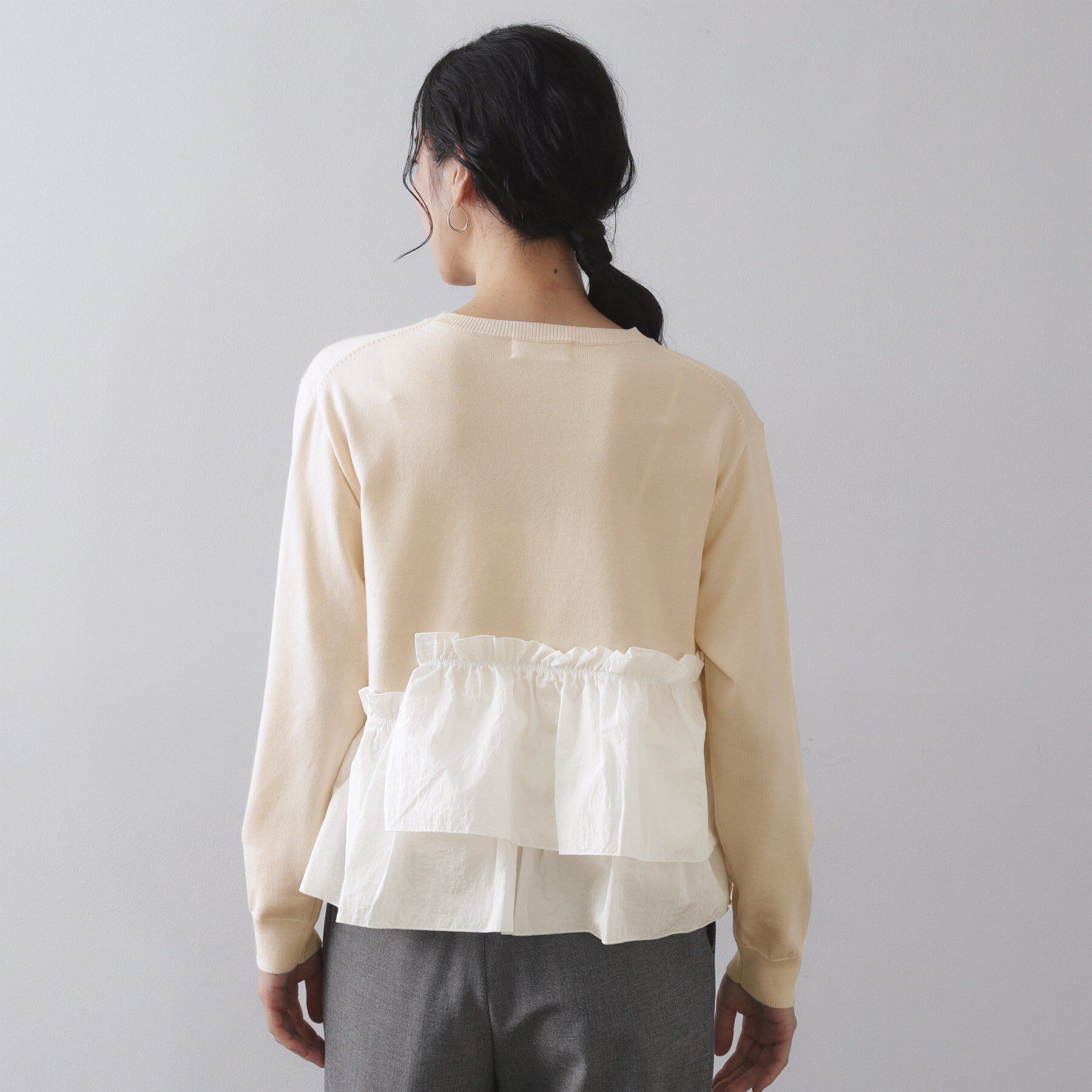 OPAQUE.CLIP「フリルドッキングニット【洗濯機OK】」|ニット・セーター|