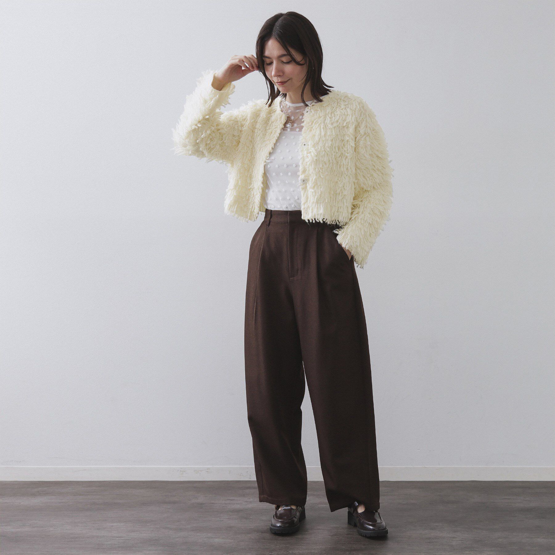 OPAQUE.CLIP「ループヤーンニットカーディガン」|カーディガン|