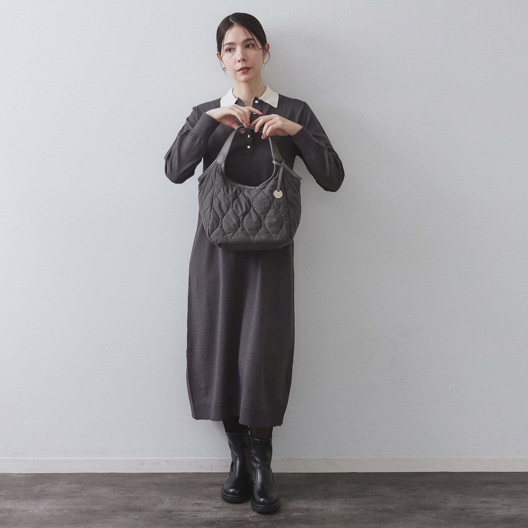 OPAQUE.CLIP「【フェイクファー／キルティング】くり手ミドルトートバッグ」|トートバッグ|