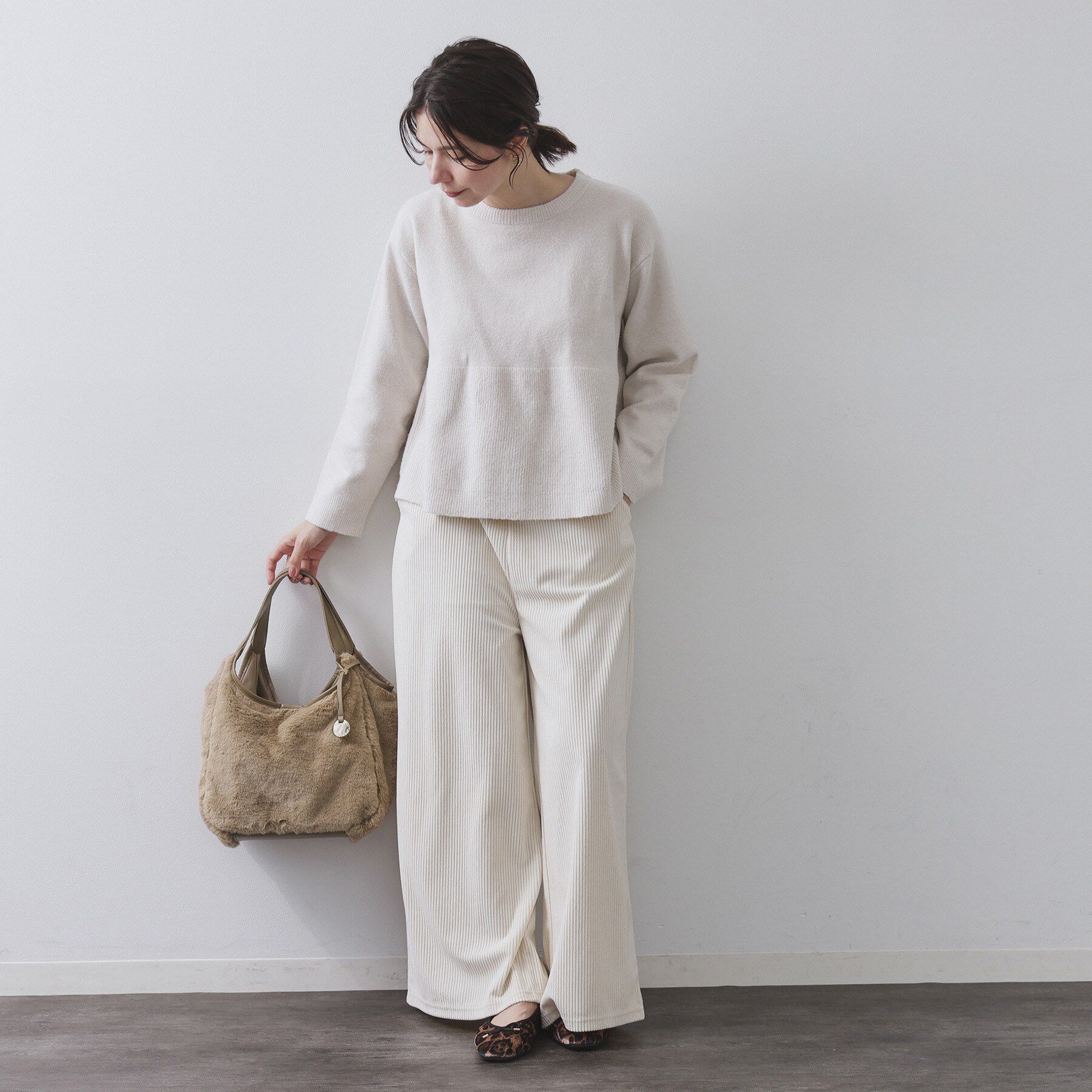 OPAQUE.CLIP「【フェイクファー／キルティング】くり手ミドルトートバッグ」|トートバッグ|