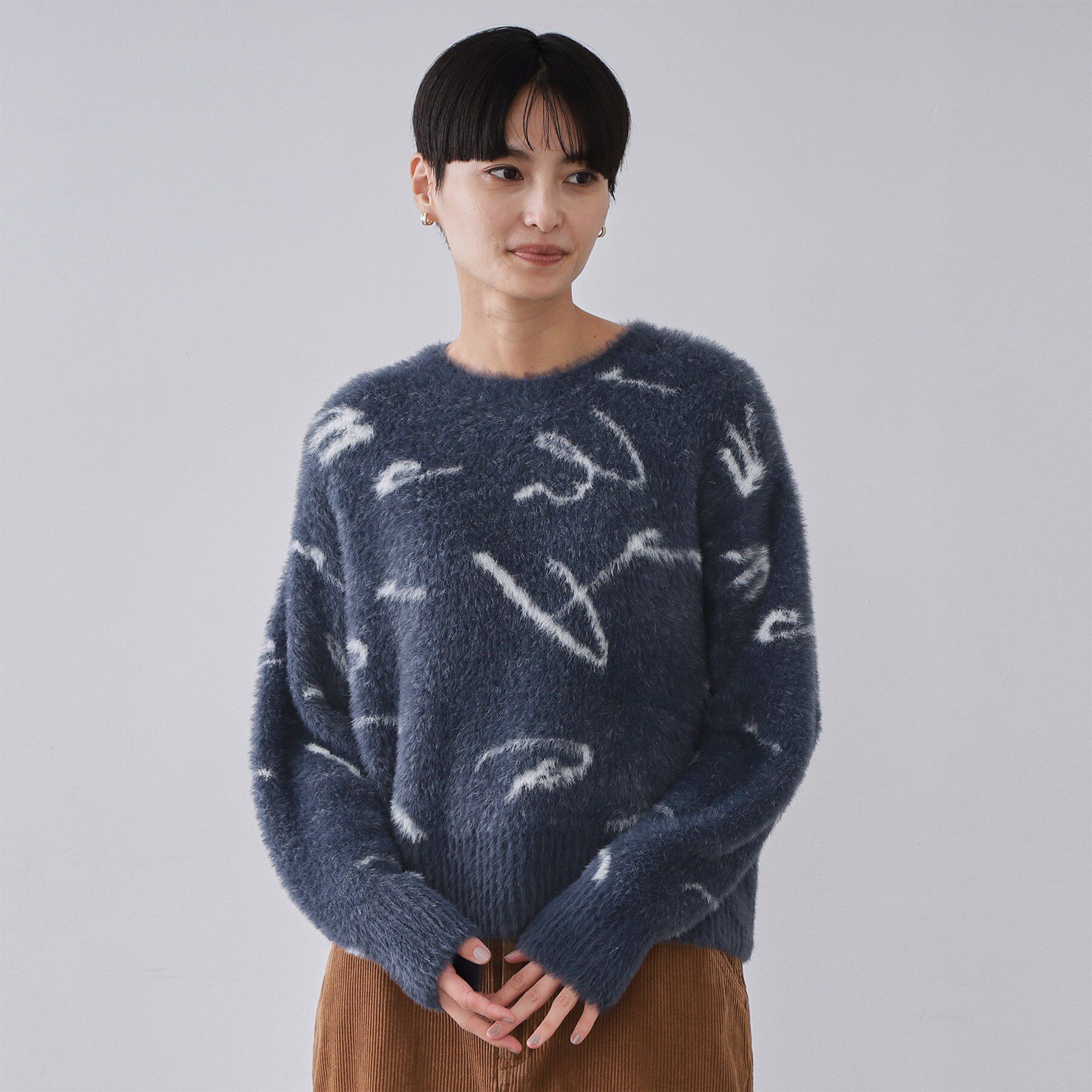 OPAQUE.CLIP「アート柄シャギーニット【洗濯機OK】」|ニット・セーター|