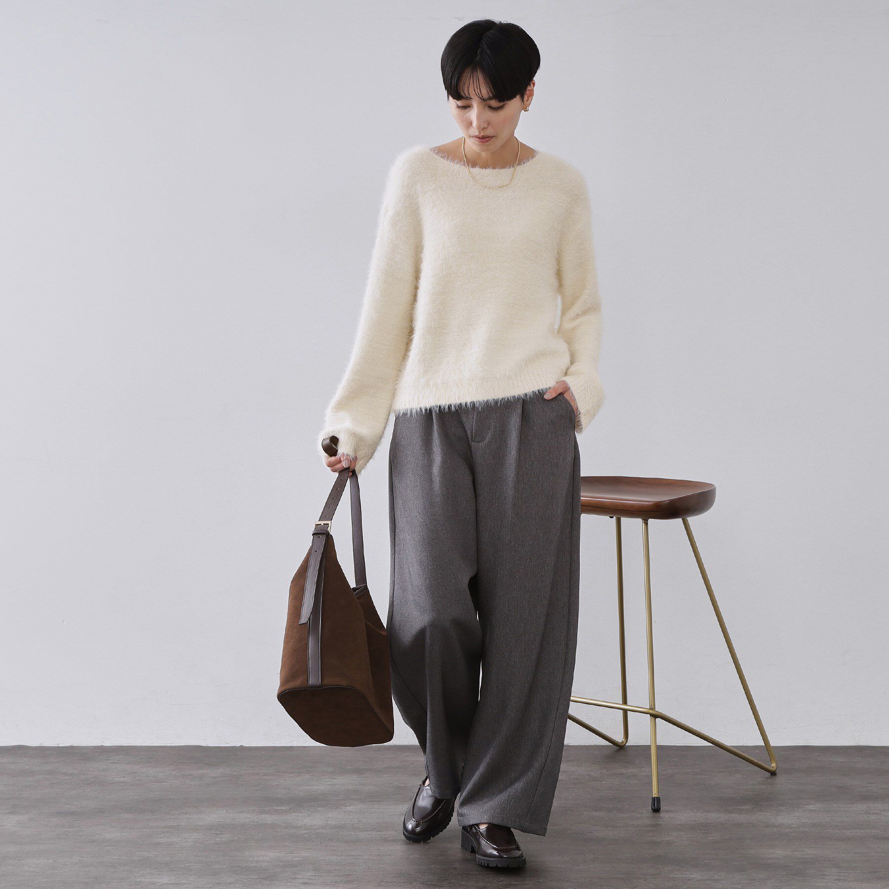 OPAQUE.CLIP「ラメシャギーニット【洗濯機OK】」|ニット・セーター|