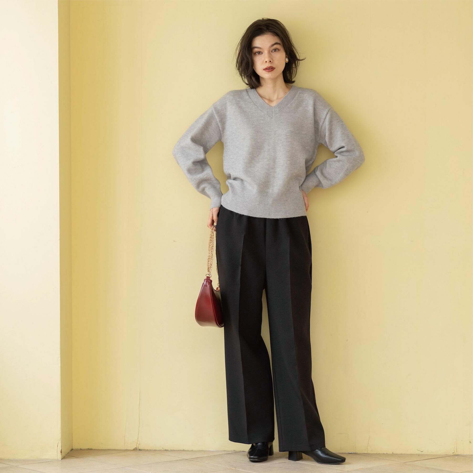 OPAQUE.CLIP「Vネックラメニット【洗濯機OK】」|ニット・セーター|