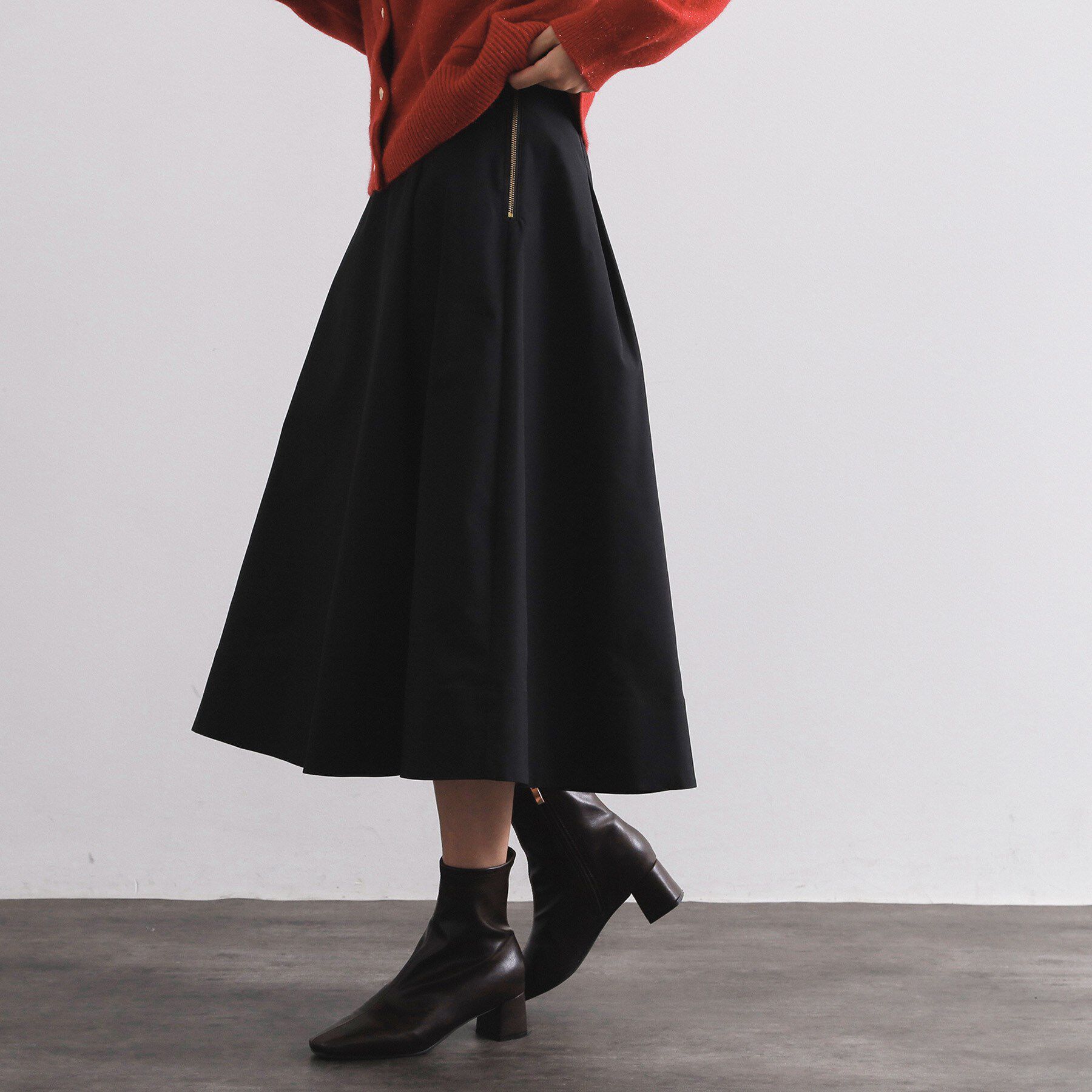 OPAQUE.CLIP「タフタフレアスカート【洗濯機OK】」|スカート|