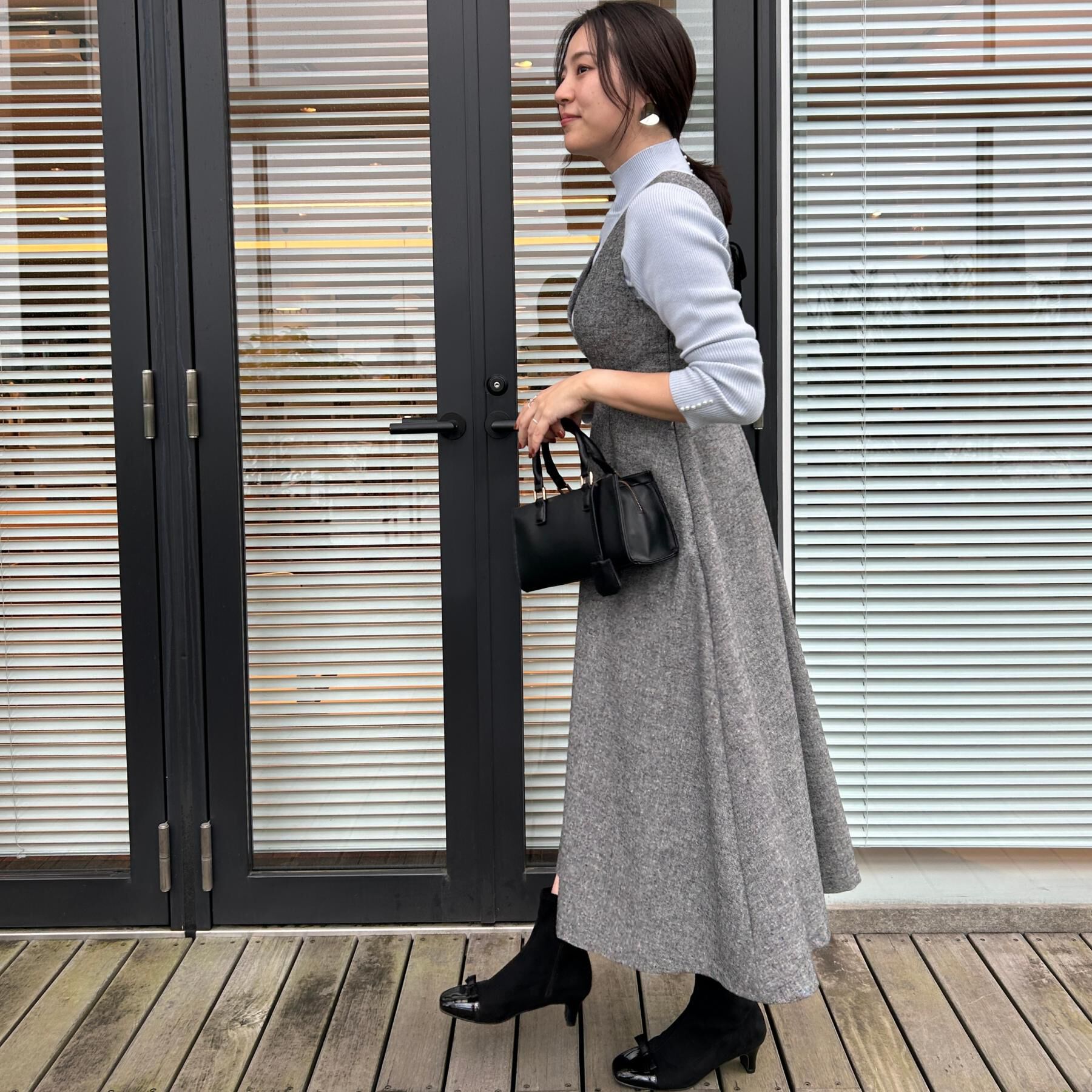 Couture broach「【通勤・大人上品】ラメツイード ジャンパースカート」|ワンピース|