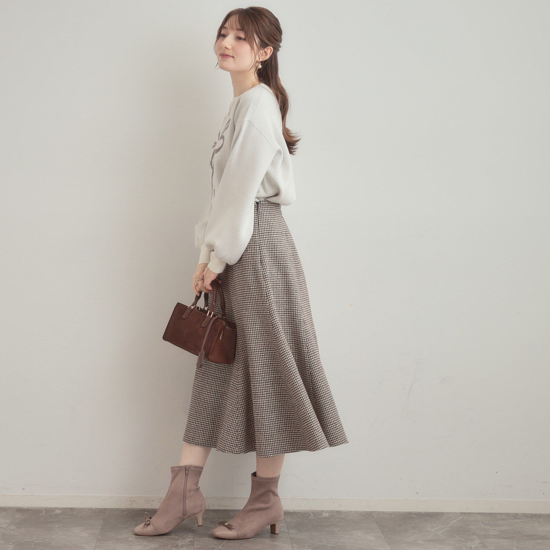 Couture broach「【クラシカル・パッと目を惹く】ラメ千鳥 マーメイド フレアスカート」|スカート|