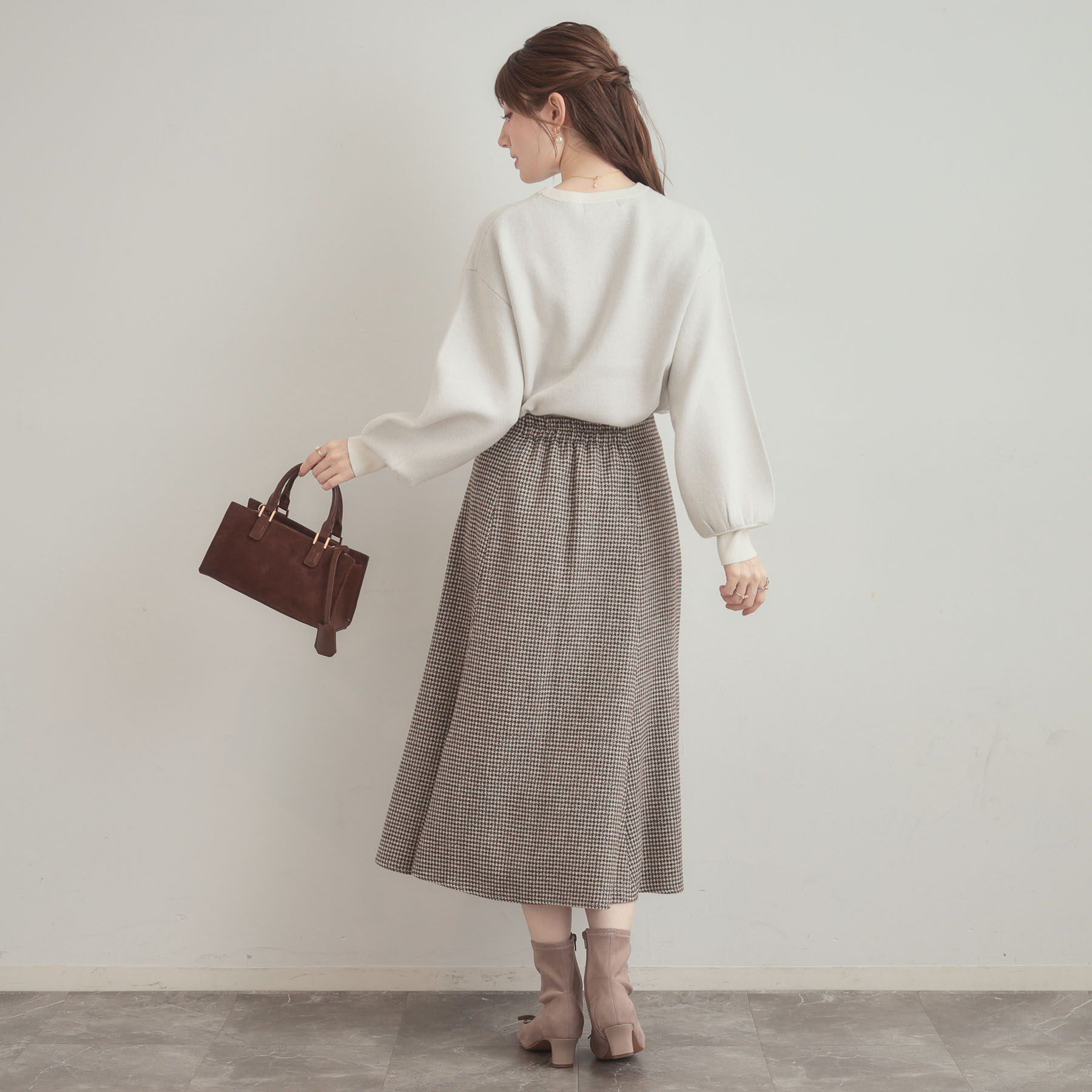 Couture broach「【クラシカル・パッと目を惹く】ラメ千鳥 マーメイド フレアスカート」|スカート|